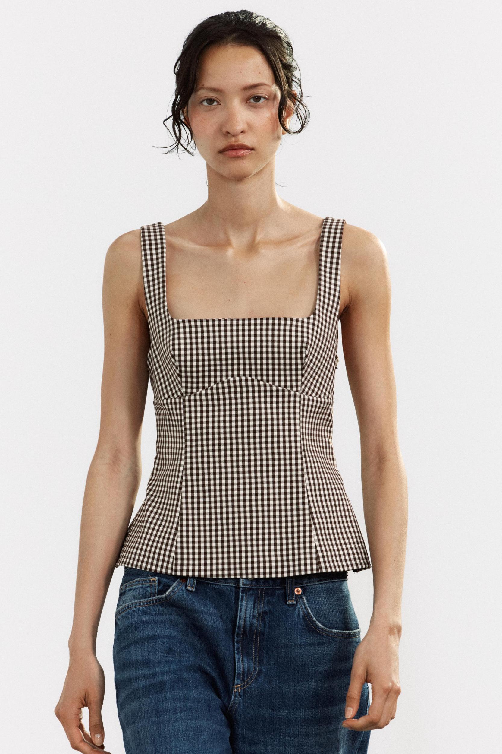 GINGHAM TOP WITH BOW Product Image