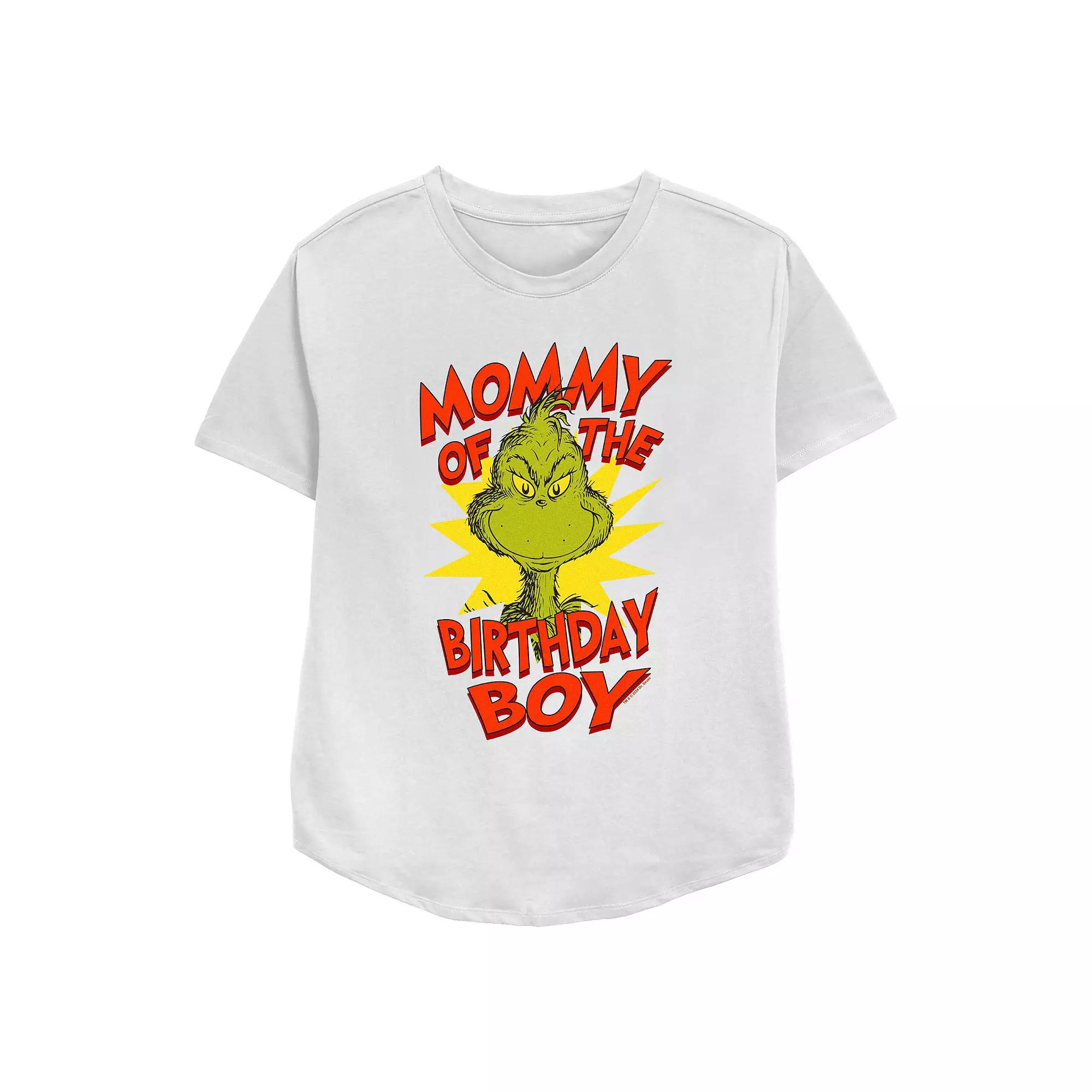 Women's Dr. Seuss Grinch Mommy Of The Birthday Boy Relaxed Fit Graphic Tee,  Product Image