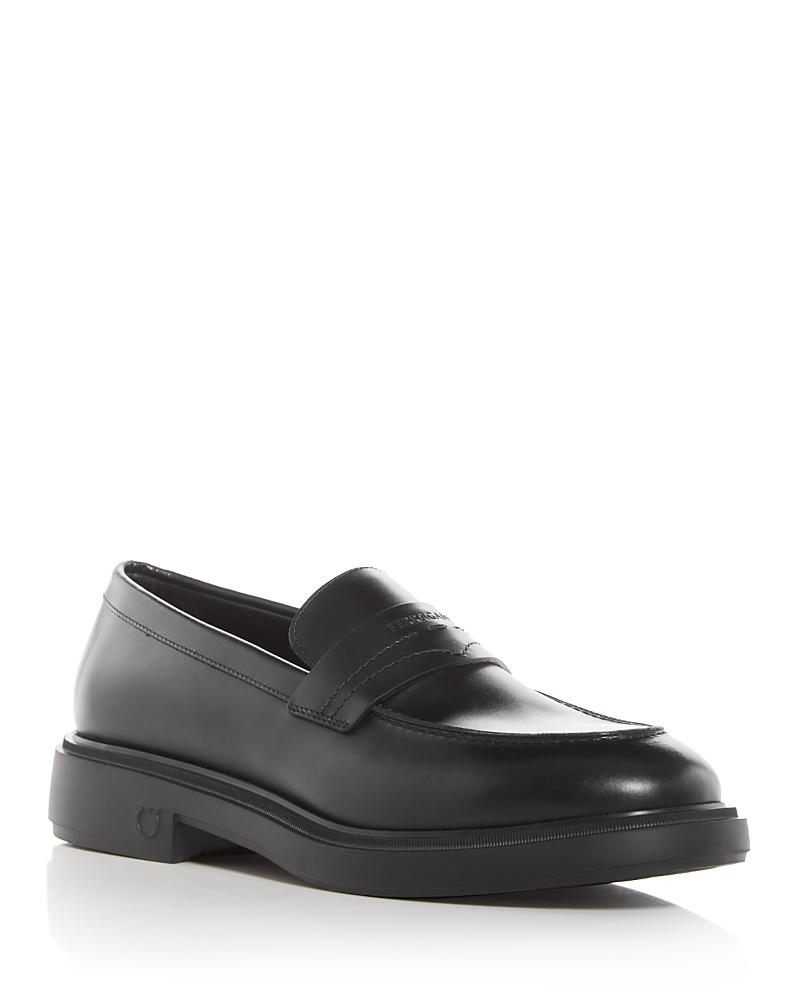 Ferragamo Mens Caligola Leather Penny Loafers Product Image