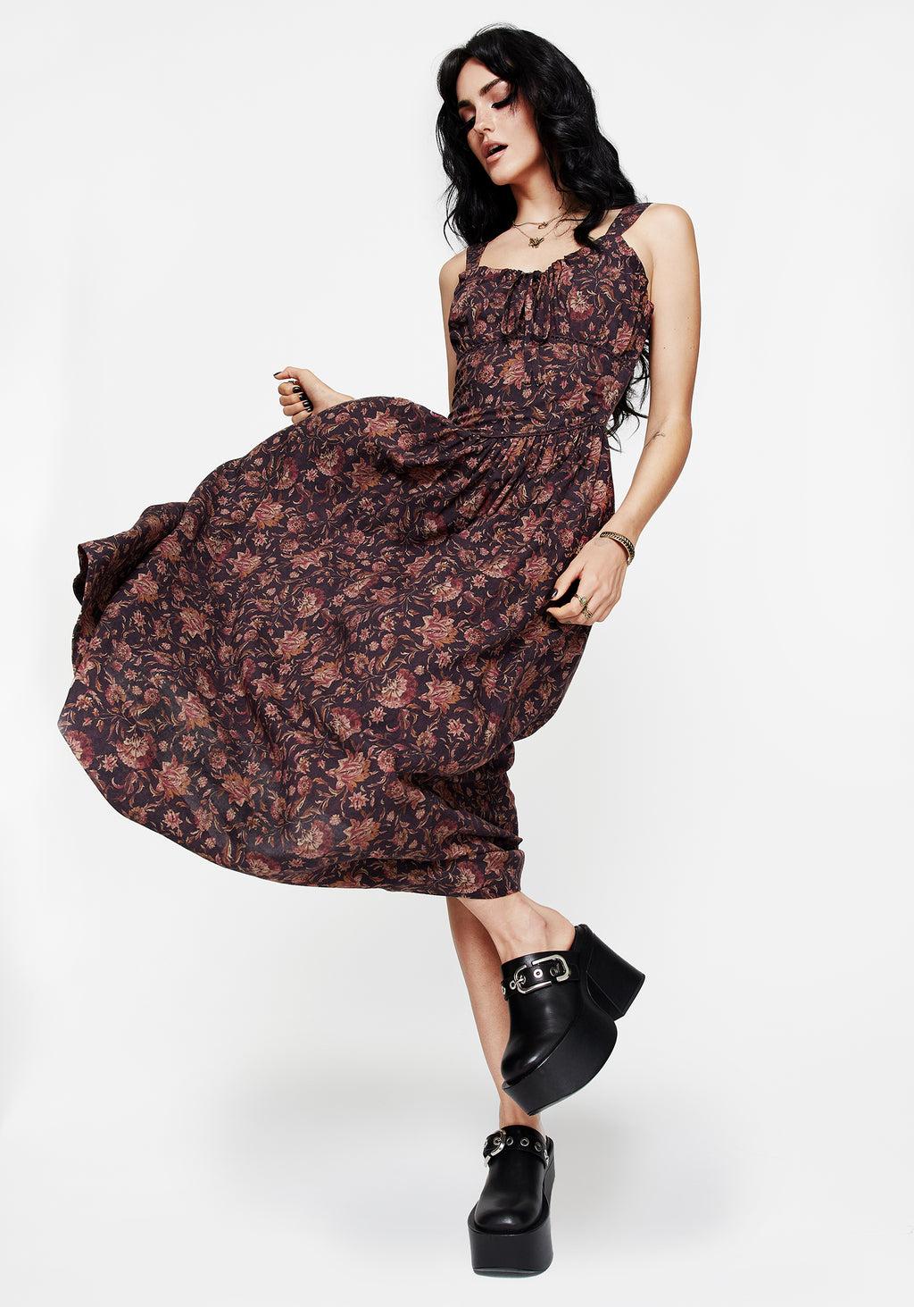 Skye Shirred Back Midaxi Dress Product Image