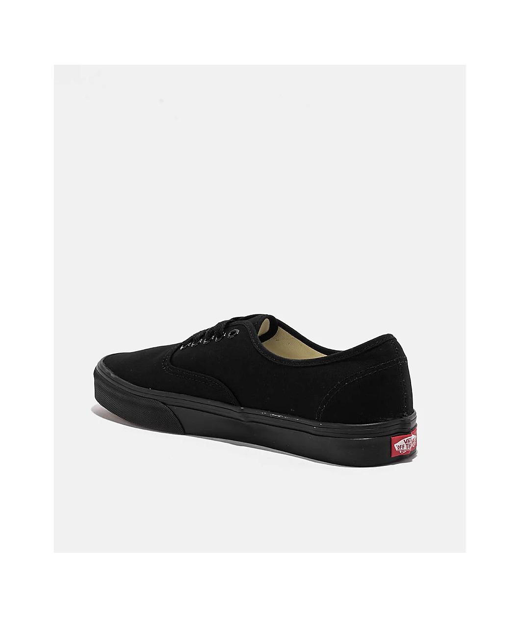 Vans Authentic Black Canvas Skate Shoes Product Image