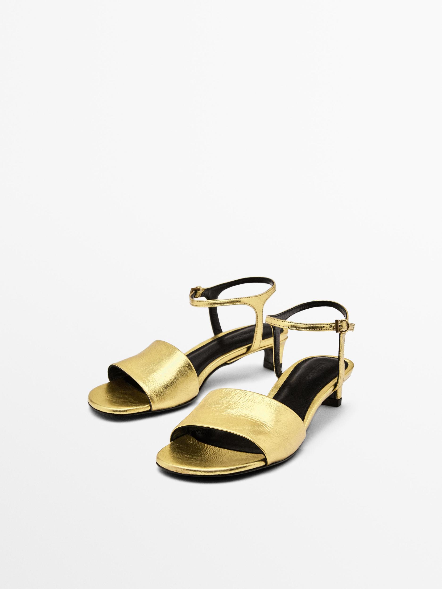 Golden slide sandals Product Image