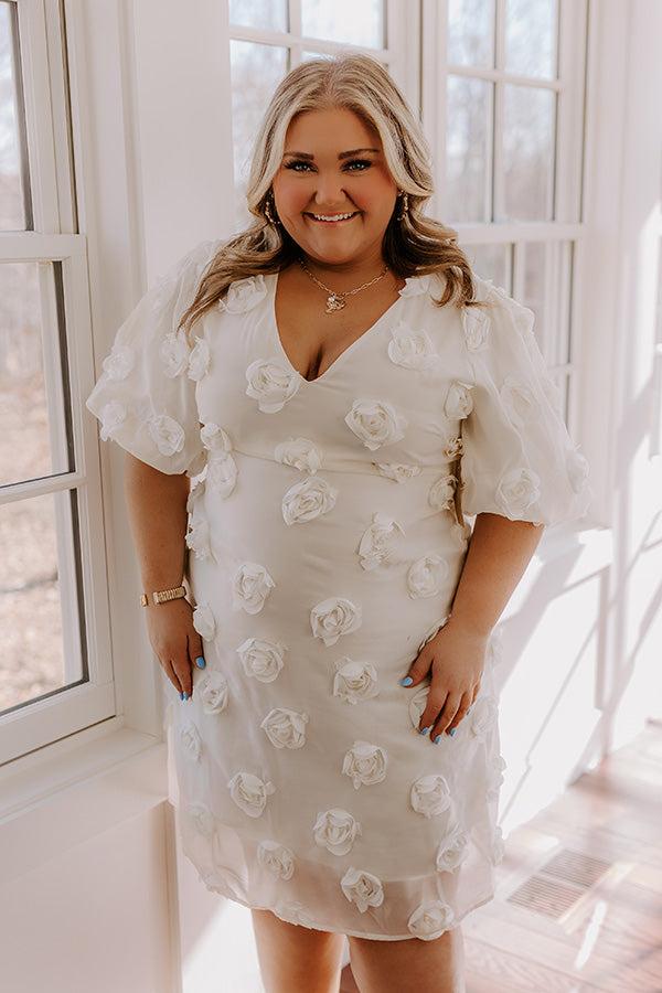 Dream Come True Applique Mini Dress in Cream Curves Product Image