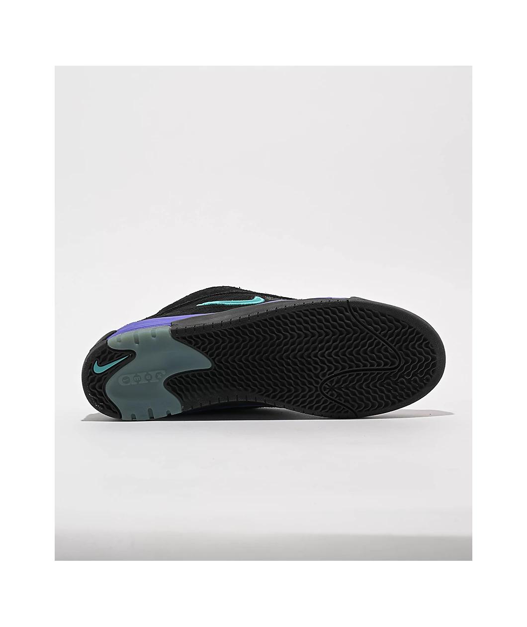 Nike SB Air Max Ishod Black, Persian Violet, & Dusty Cactus Skate Shoes Product Image