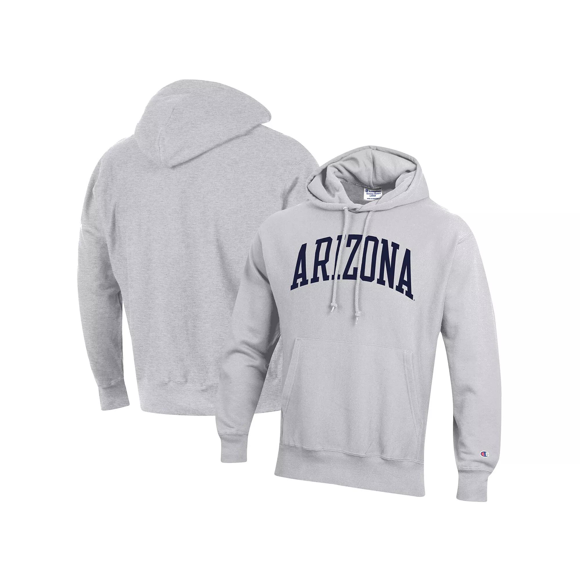 Men's Champion Heathered Gray Auburn Tigers Team Arch Reverse Weave Pullover Hoodie,  Product Image