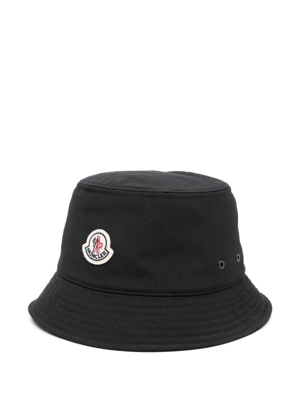 MONCLER Cotton Blend Bucket Hat Accessories In Black Product Image