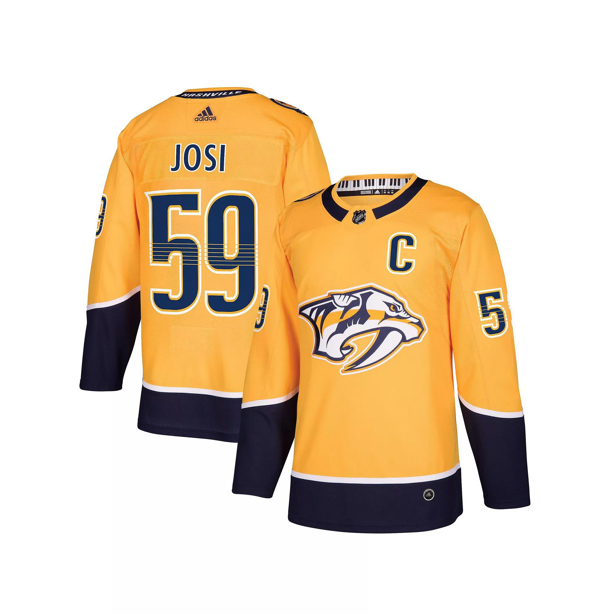 Men's adidas Roman Josi Gold Nashville Predators Home Authentic Player Jersey, Size: 56, Pdt Gold Product Image