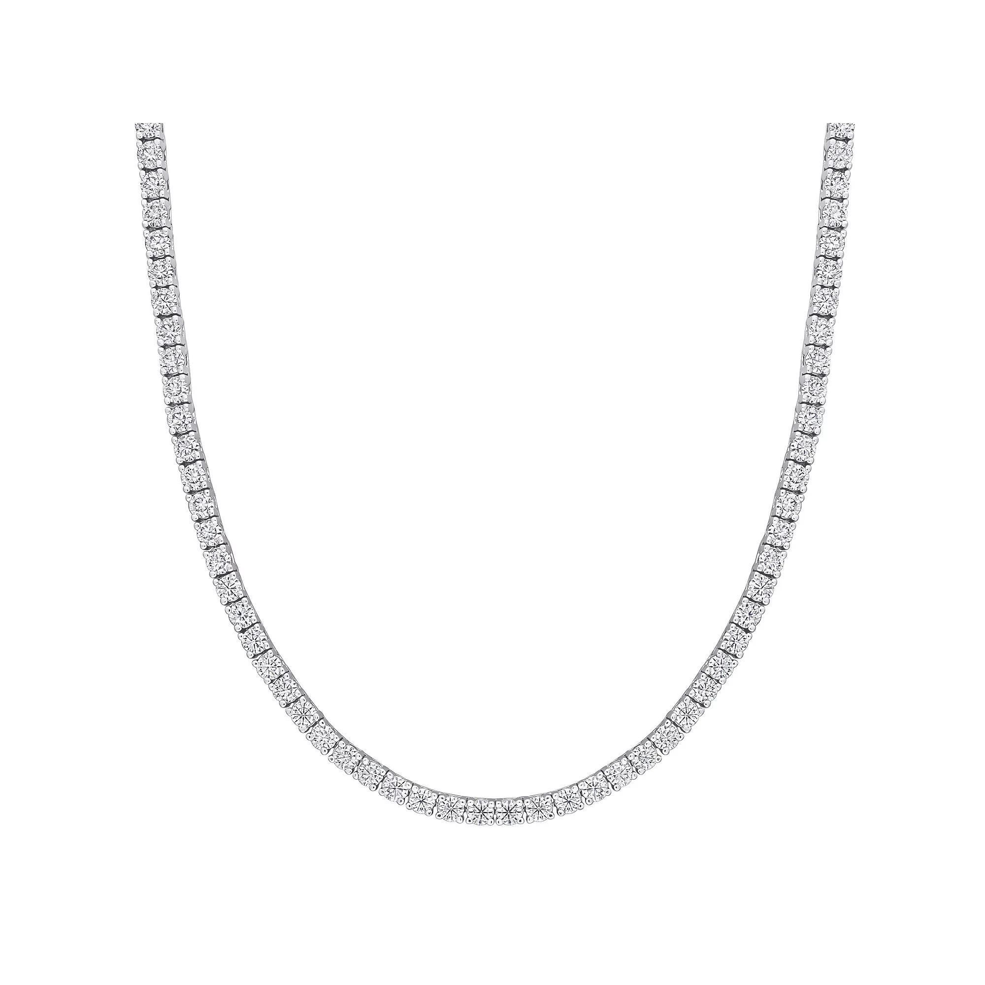 Stella Grace Sterling Silver 12 1/2 Carat T.W. Lab-Created Moissanite Tennis Necklace, Women's, Size: 17" Product Image