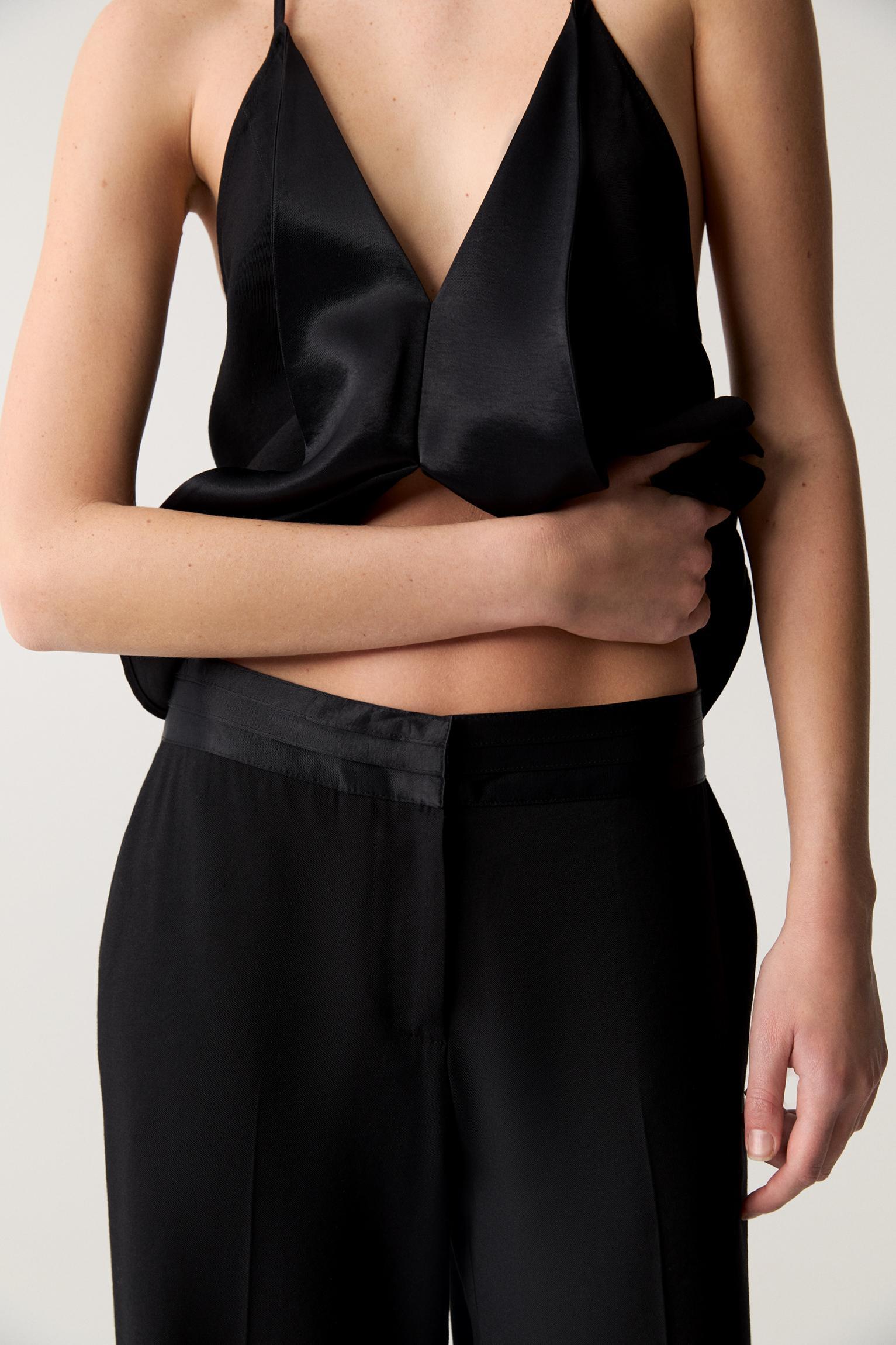 Formal pants with satin waistband Product Image