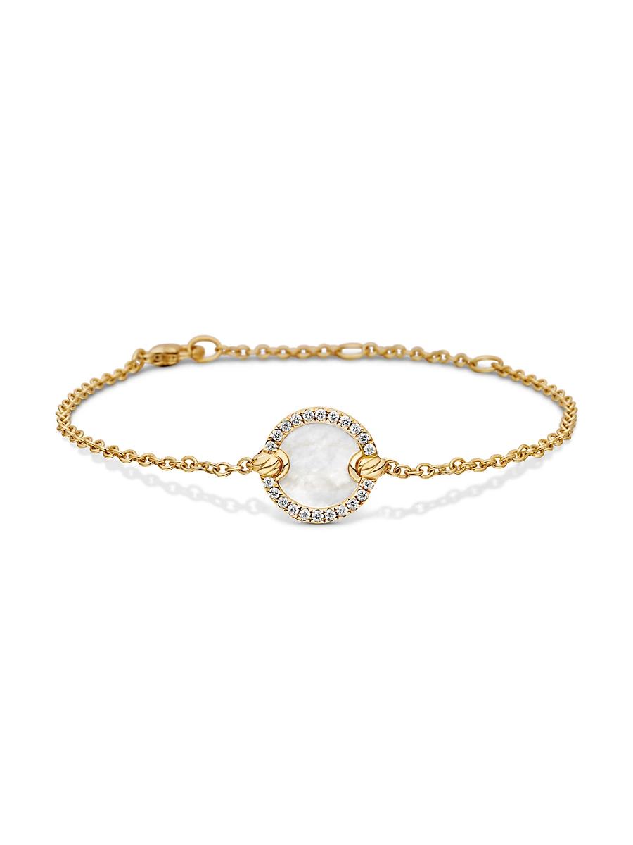 Womens Petite DY Elements Center Station Chain Bracelet in 18K Yellow Gold Product Image