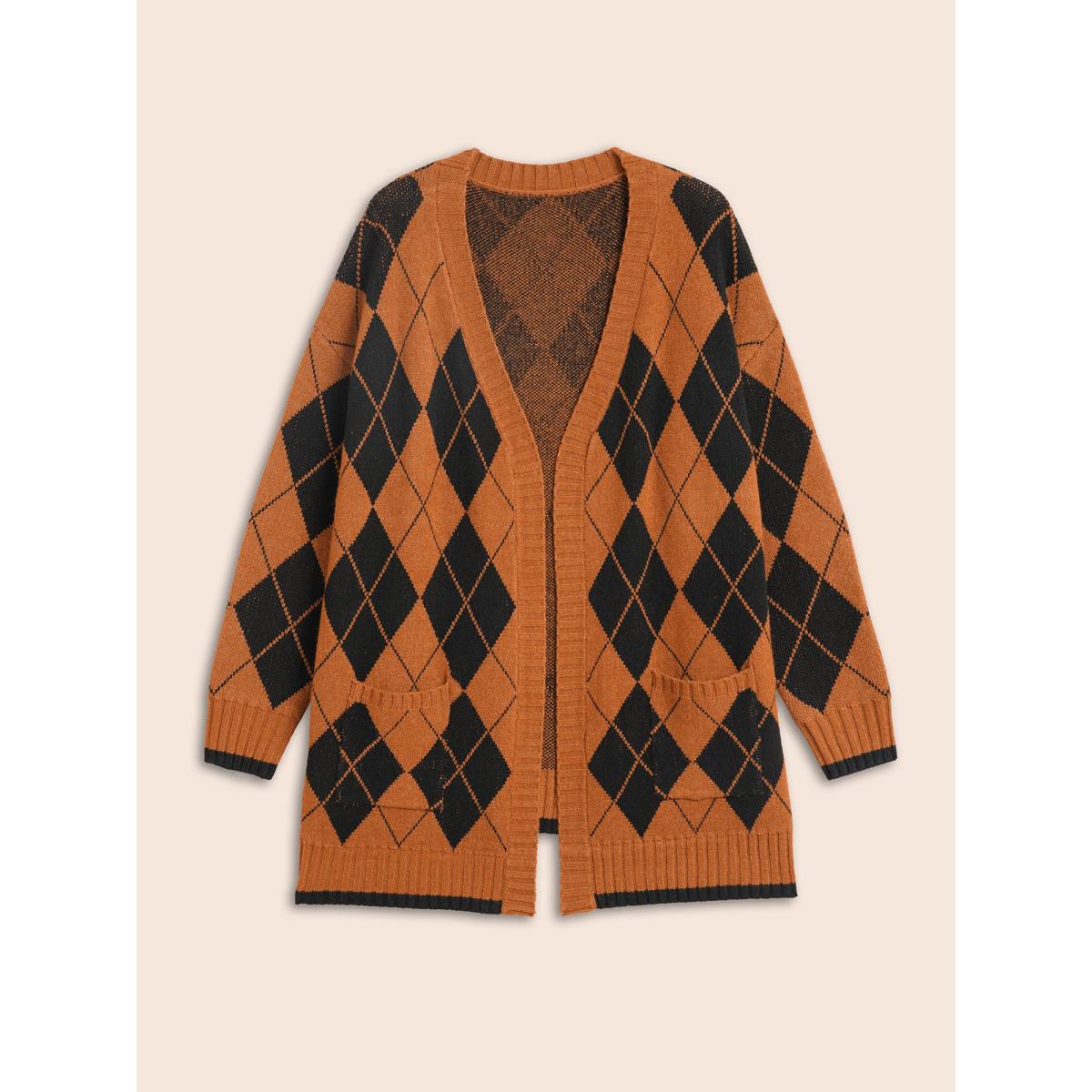 Plus Size Halloween Plaid Long Open Cardigan Black Women Casual Loose Long Sleeve Everyday Cardigans BloomChic 14-16/1X Product Image