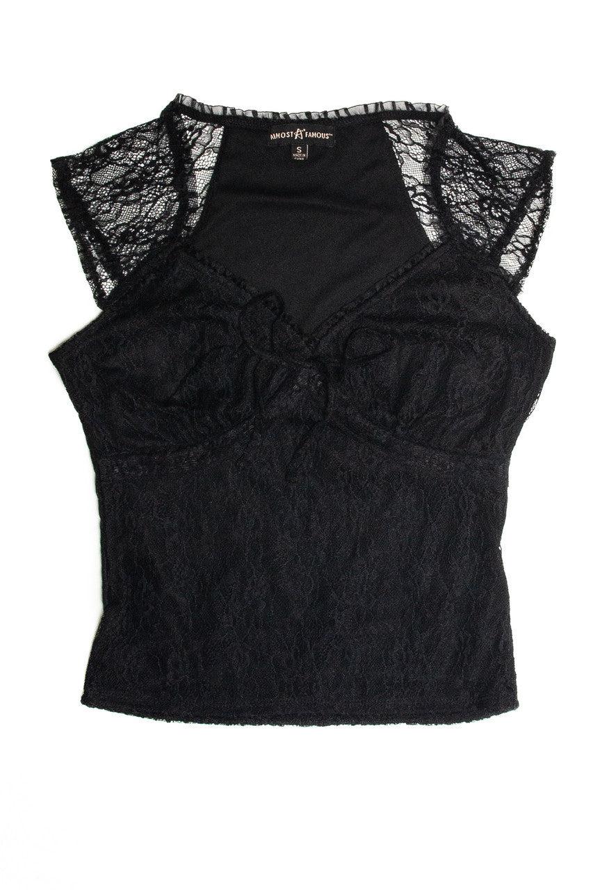Black Sweetheart Lace Top Product Image