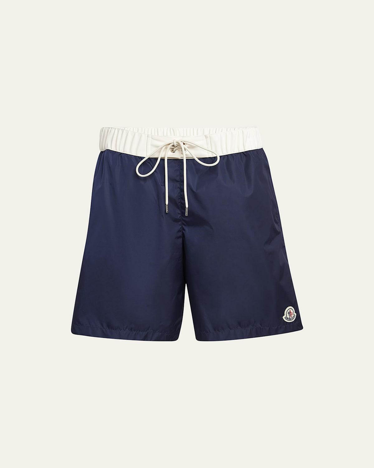 Mens Nylon Contrast-Band Swim Shorts Product Image