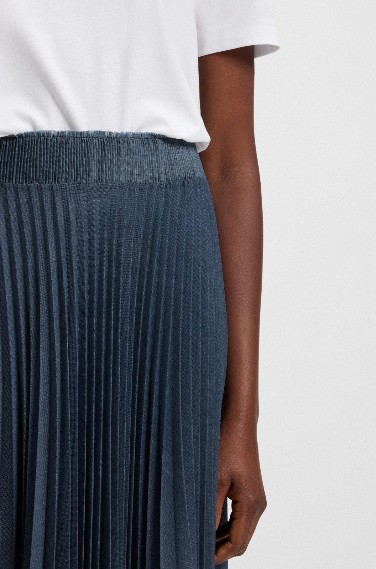 BOSS - Lined tulle skirt with plissé pleats - Light Blue Product Image