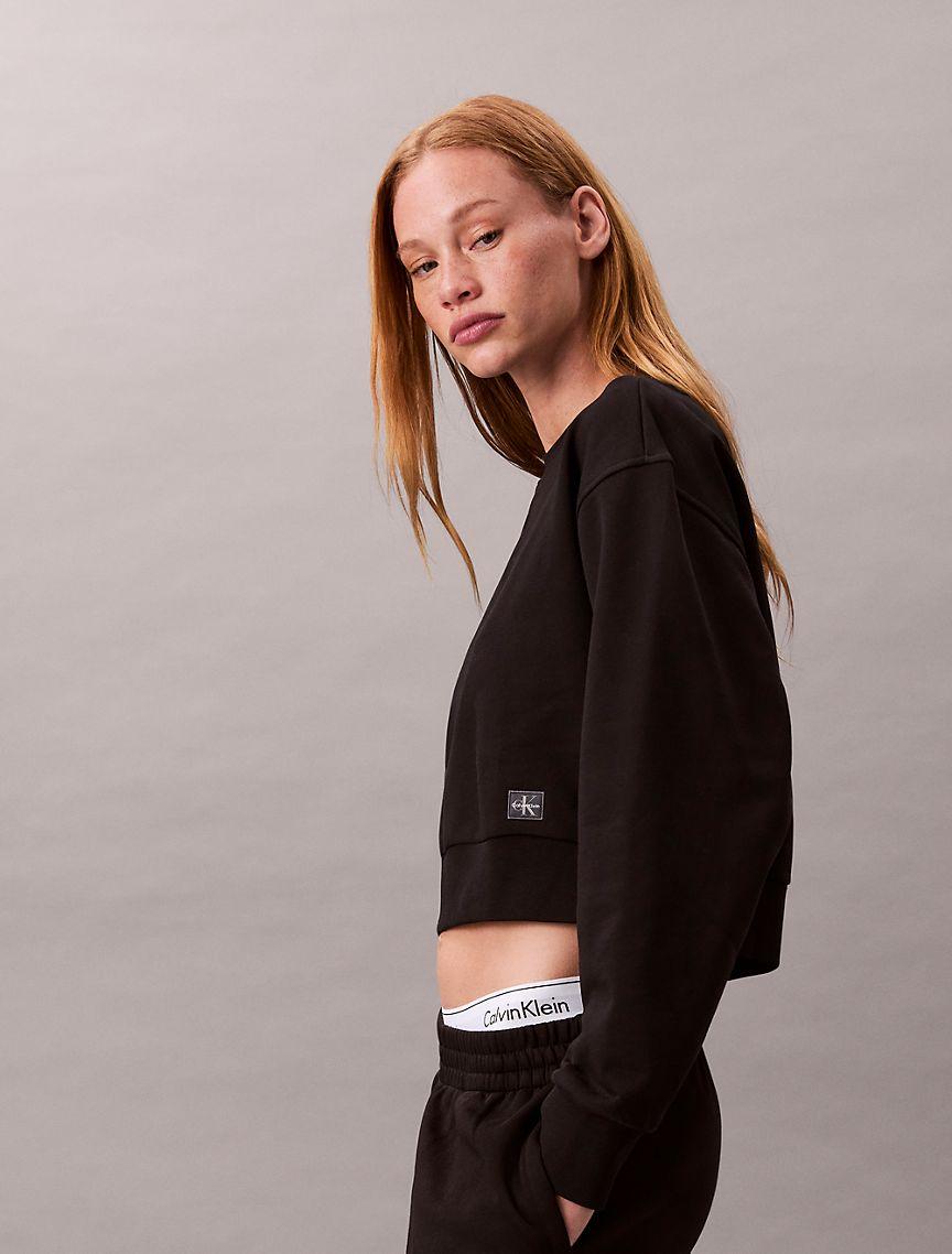 French Terry Cropped Relaxed Sweatshirt  Product Image