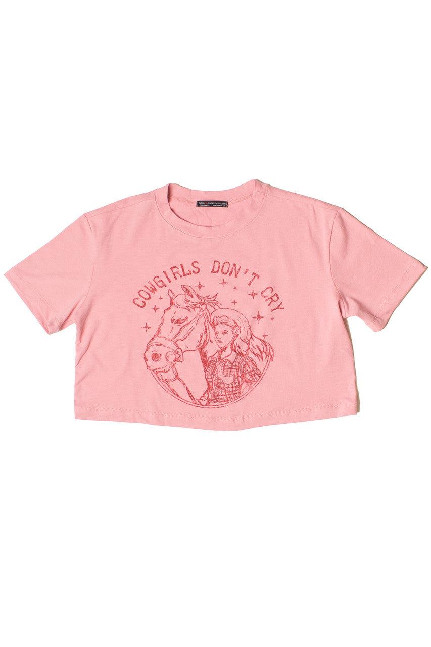 Cowgirls Don't Cry Crop Tee Product Image