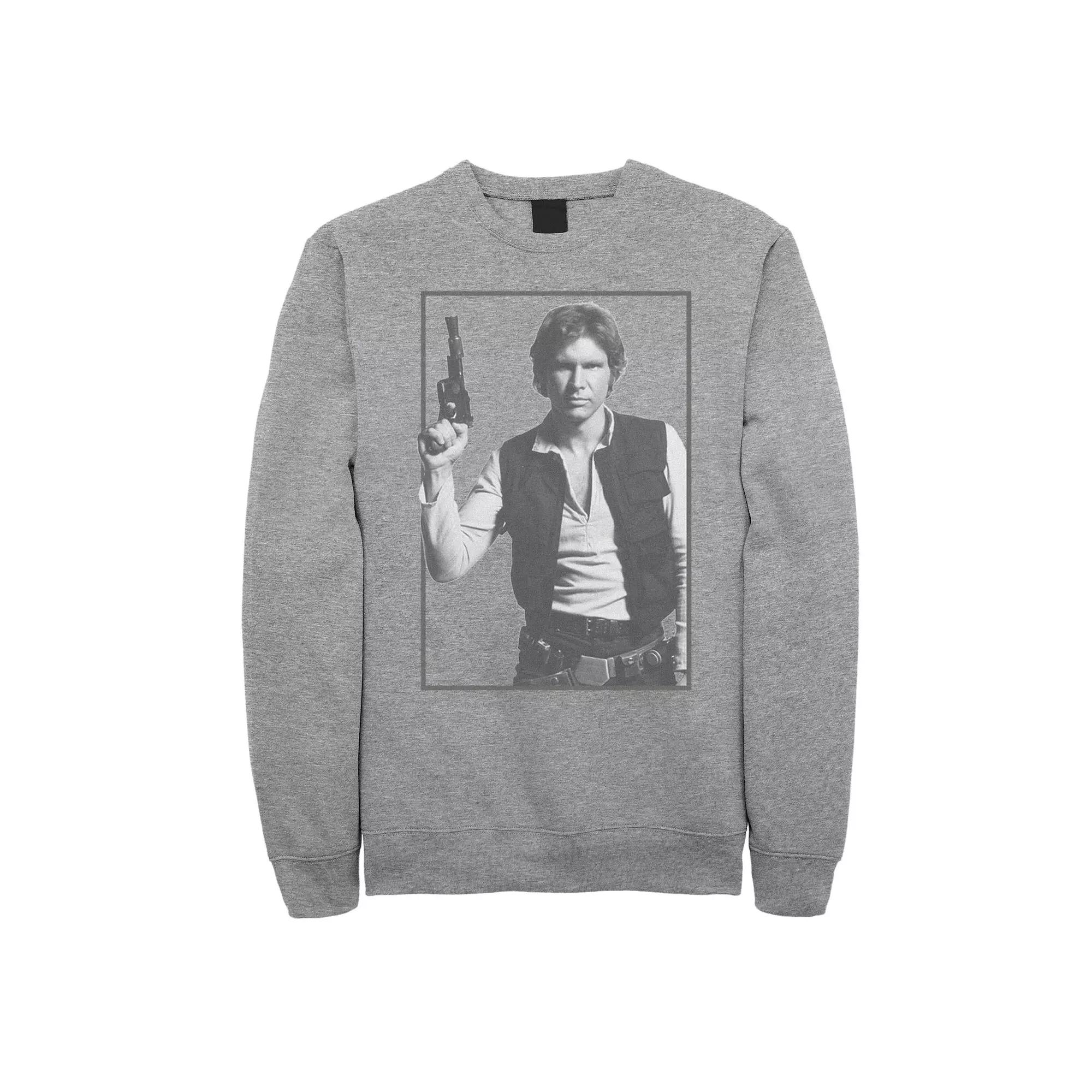 Men's Star Wars Han Solo Black And White Poster Sweatshirt,  Product Image
