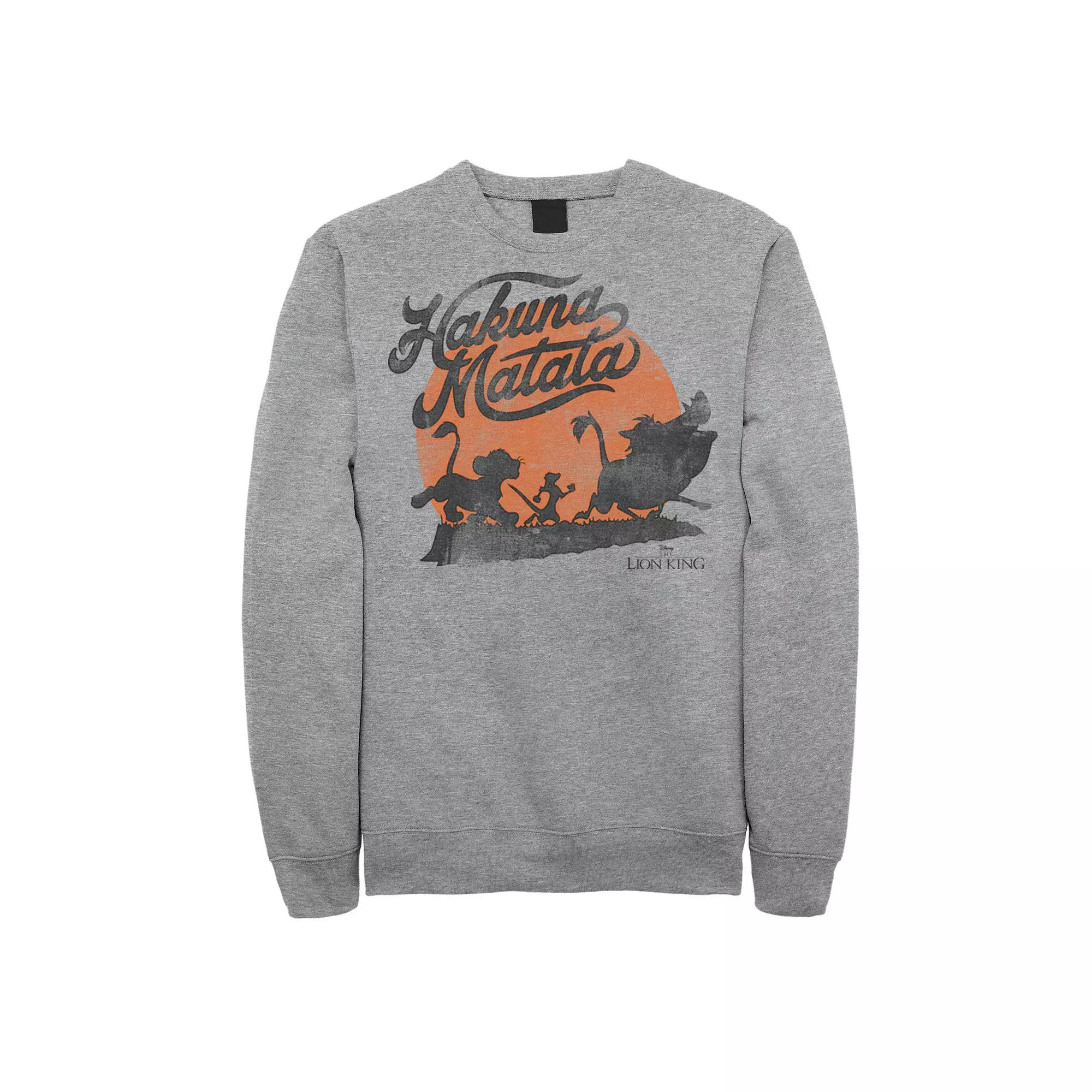 Disney's The Lion King Hakuna Matata Orange Sunset Vintage Men's Sweatshirt,  Product Image
