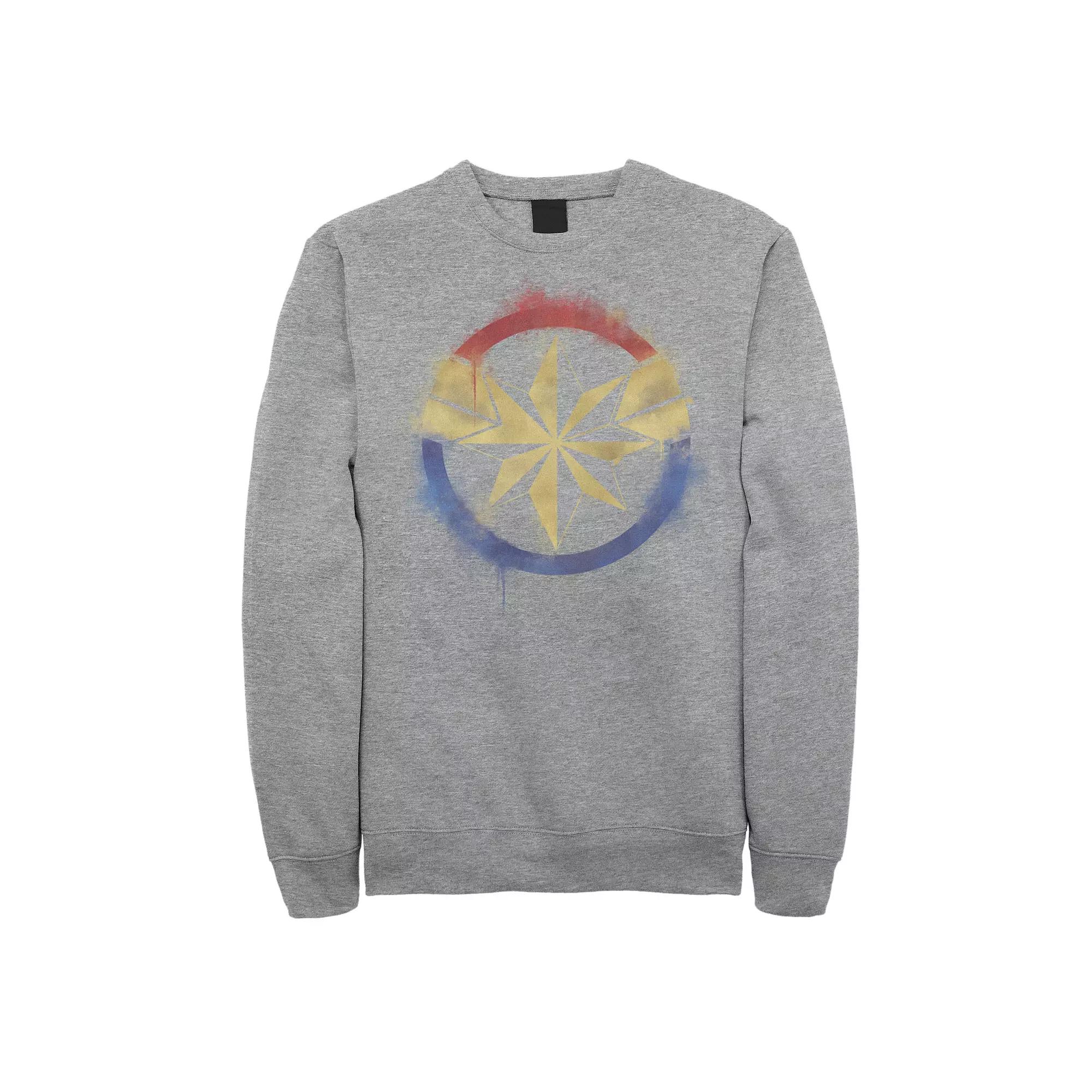 Men's Marvel Avengers Endgame Captain Marvel Spray Paint Logo Sweatshirt,  Product Image