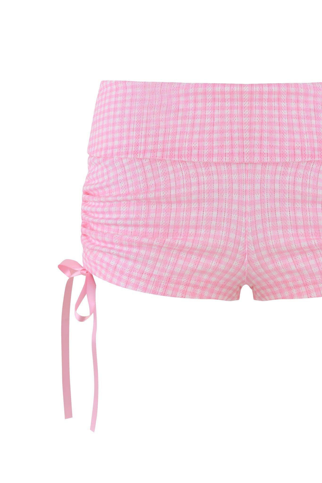 MIA SHORT - PINK : PINK GINGHAM Product Image