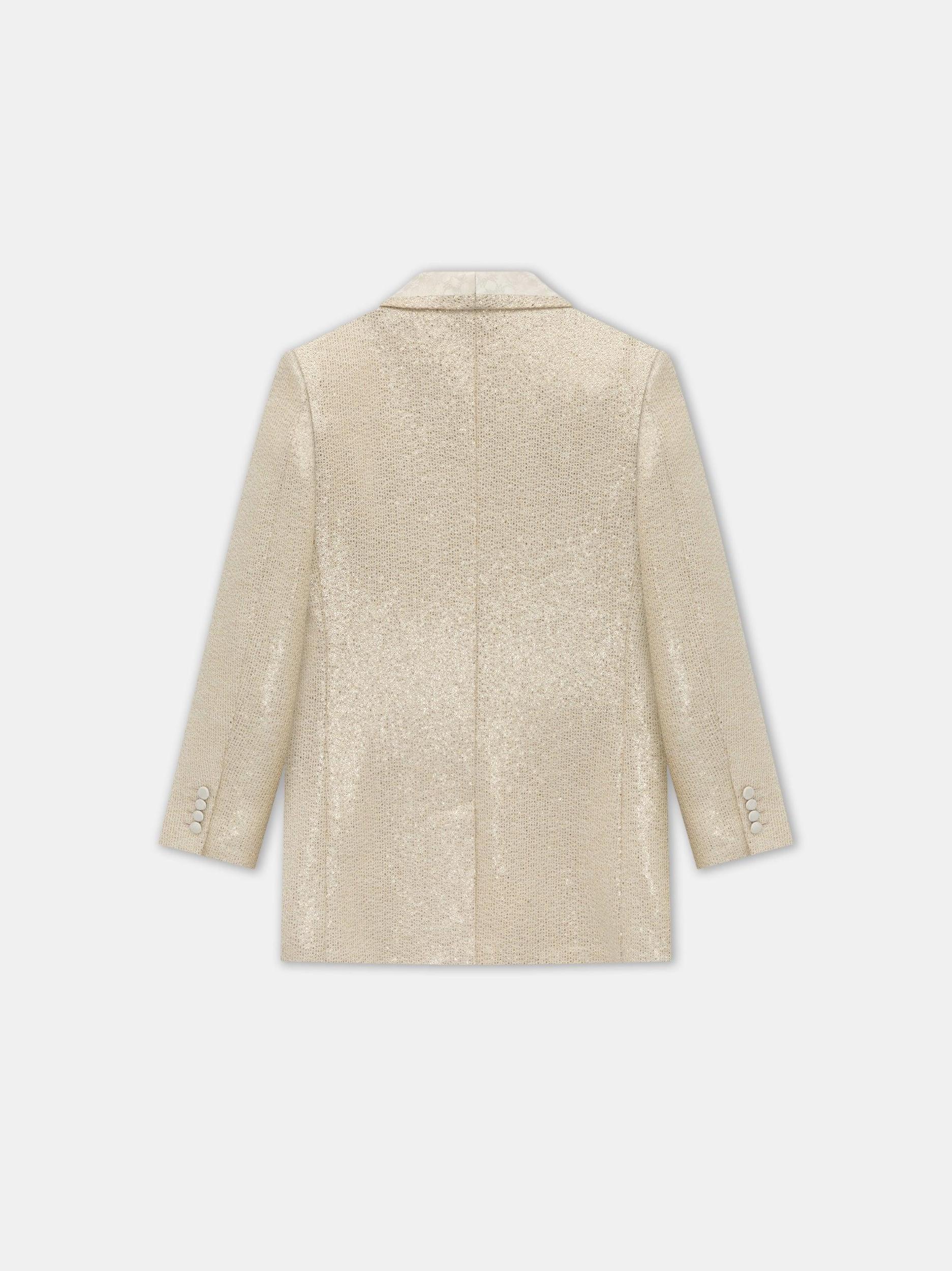 SEQUIN BOUCLE SHAWL BLAZER - Champagne Male Product Image