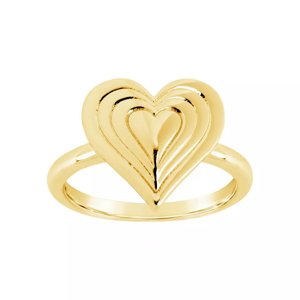 MC Collective Textured Heart Ring, Women's, Size: 9, Gold Tone Product Image