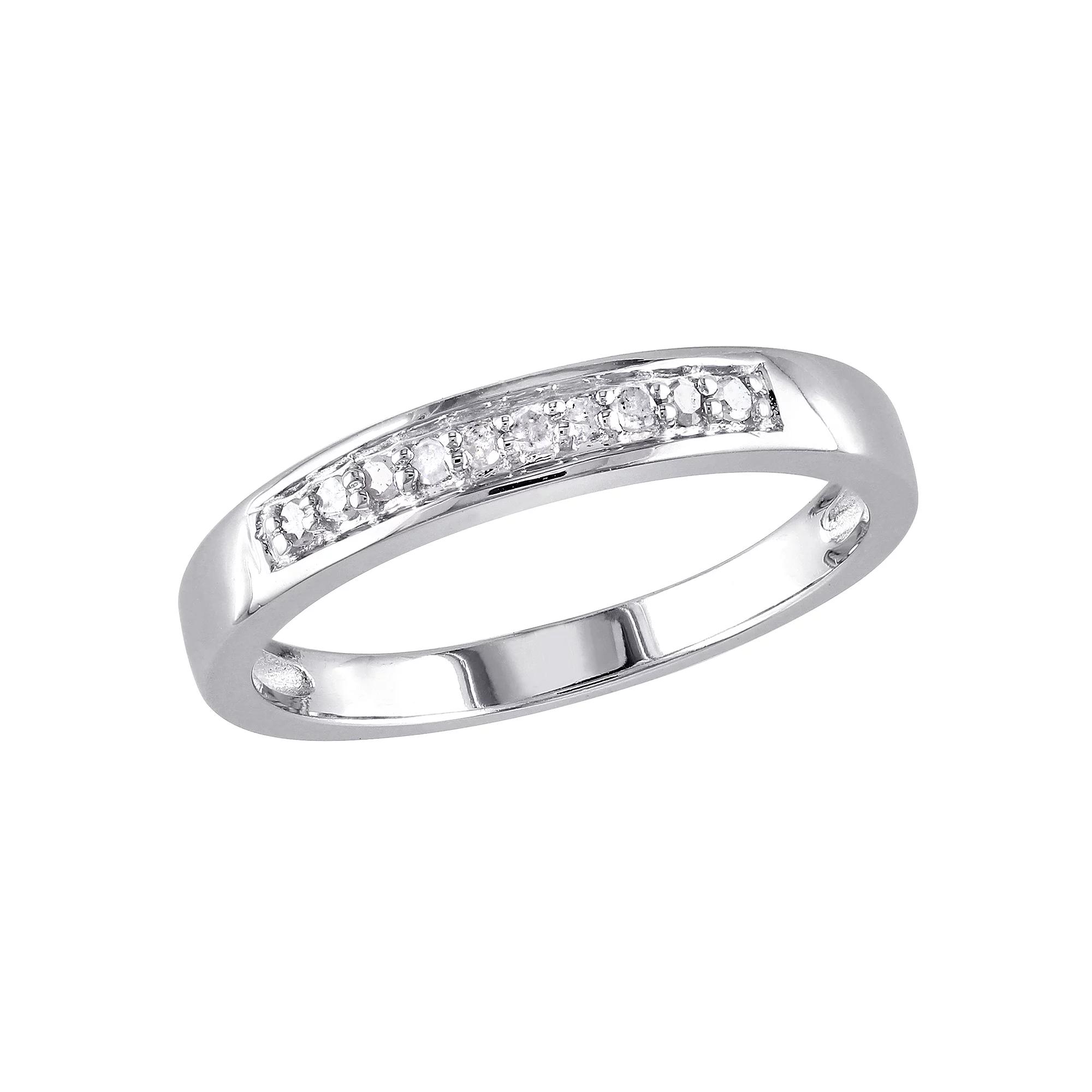 Stella Grace Sterling Silver 1/10 Carat T.W. Diamond Wedding Ring, Women's,  Product Image