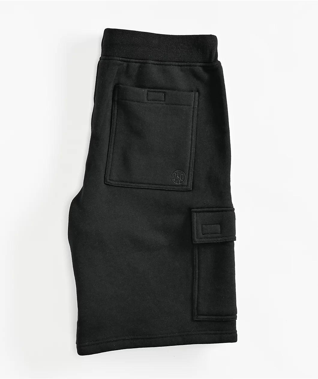 Ninth Hall Fundamentals Black Cargo Skate Sweat Shorts Product Image
