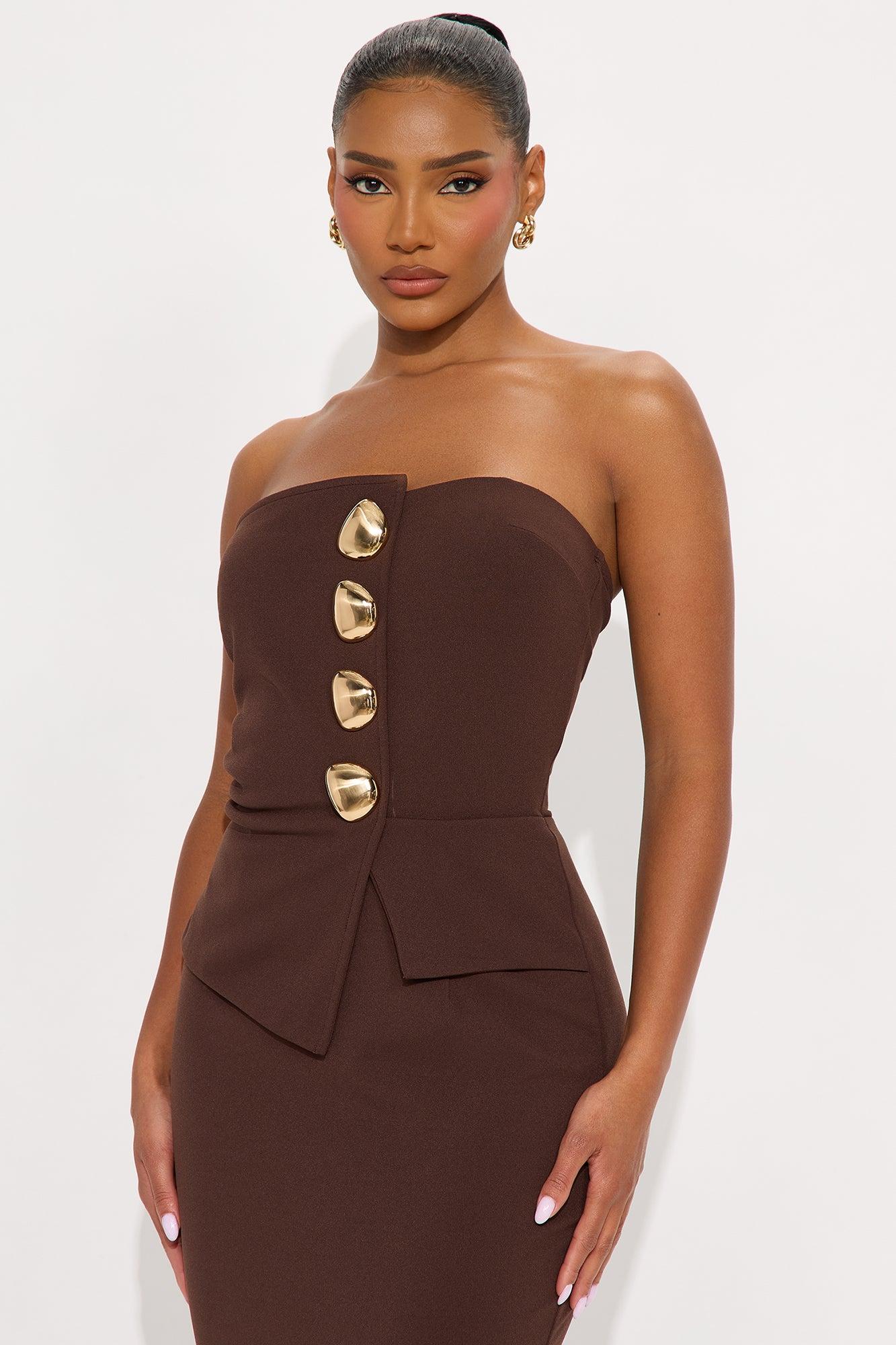 Persephone Maxi Dress - Brown Product Image