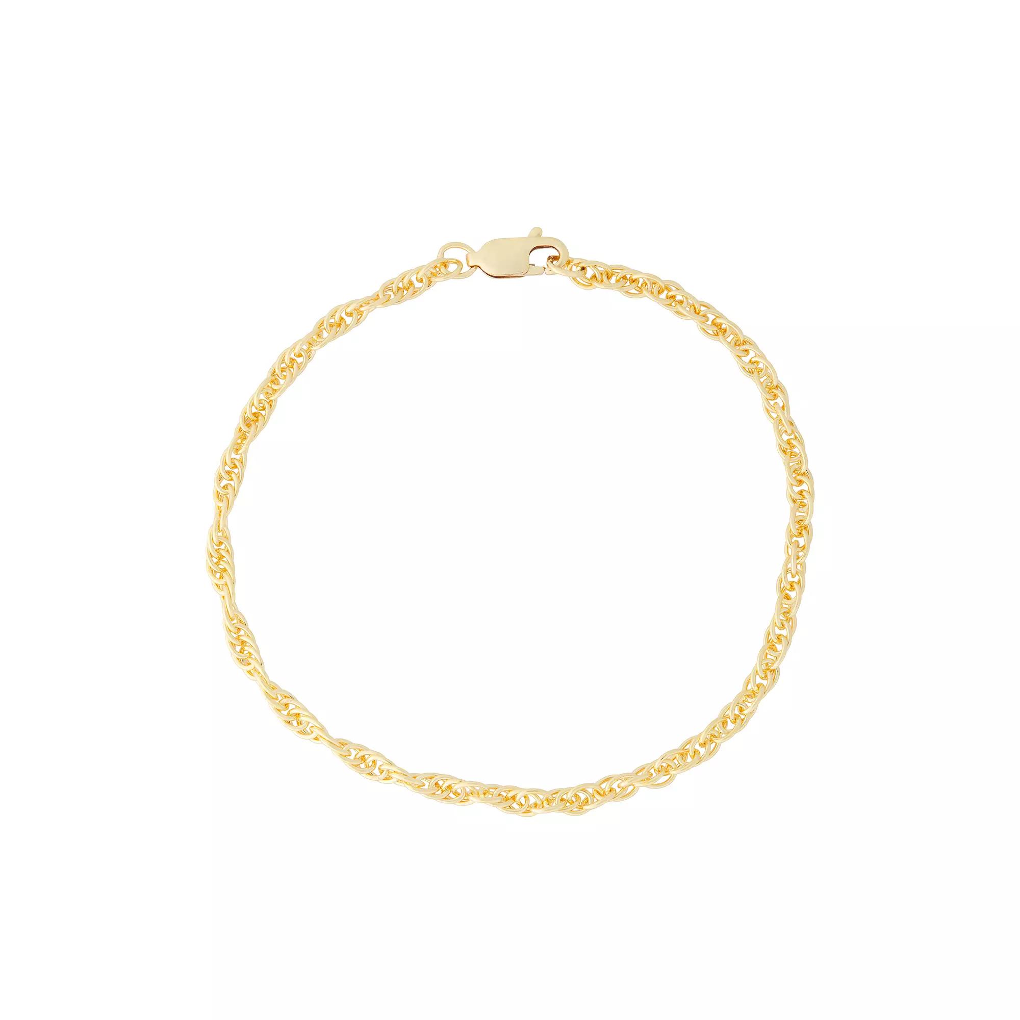 Jordan Blue 14k Gold Filled 2.8 mm Rope Chain Bracelet, Women's, Size: 7.25" Product Image