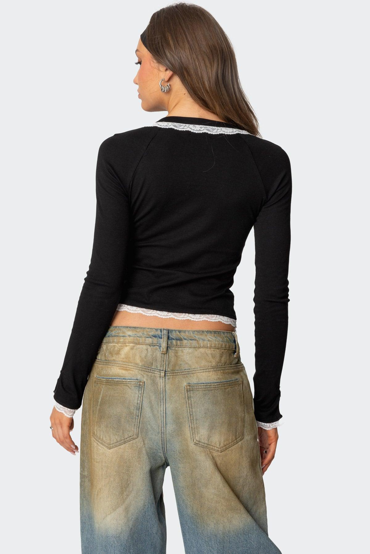 Edith Lacey Ribbed Top Product Image