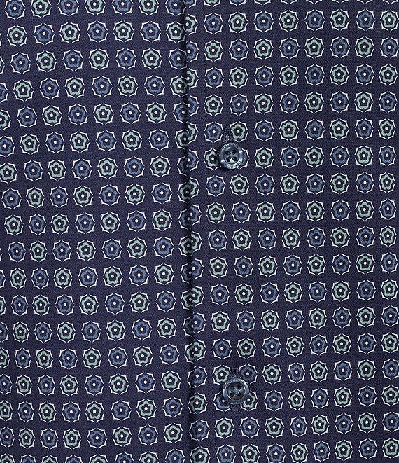 Cremieux Blue Label Interlock Coat Front Long Sleeve Geometric Print Knit Shirt Product Image