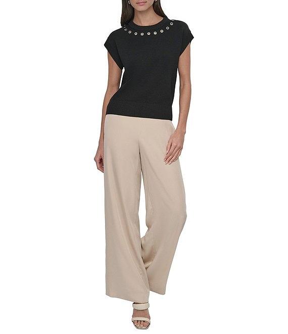 DKNY by Donna Karan Sleeveless Logo Grommet Sweater Product Image