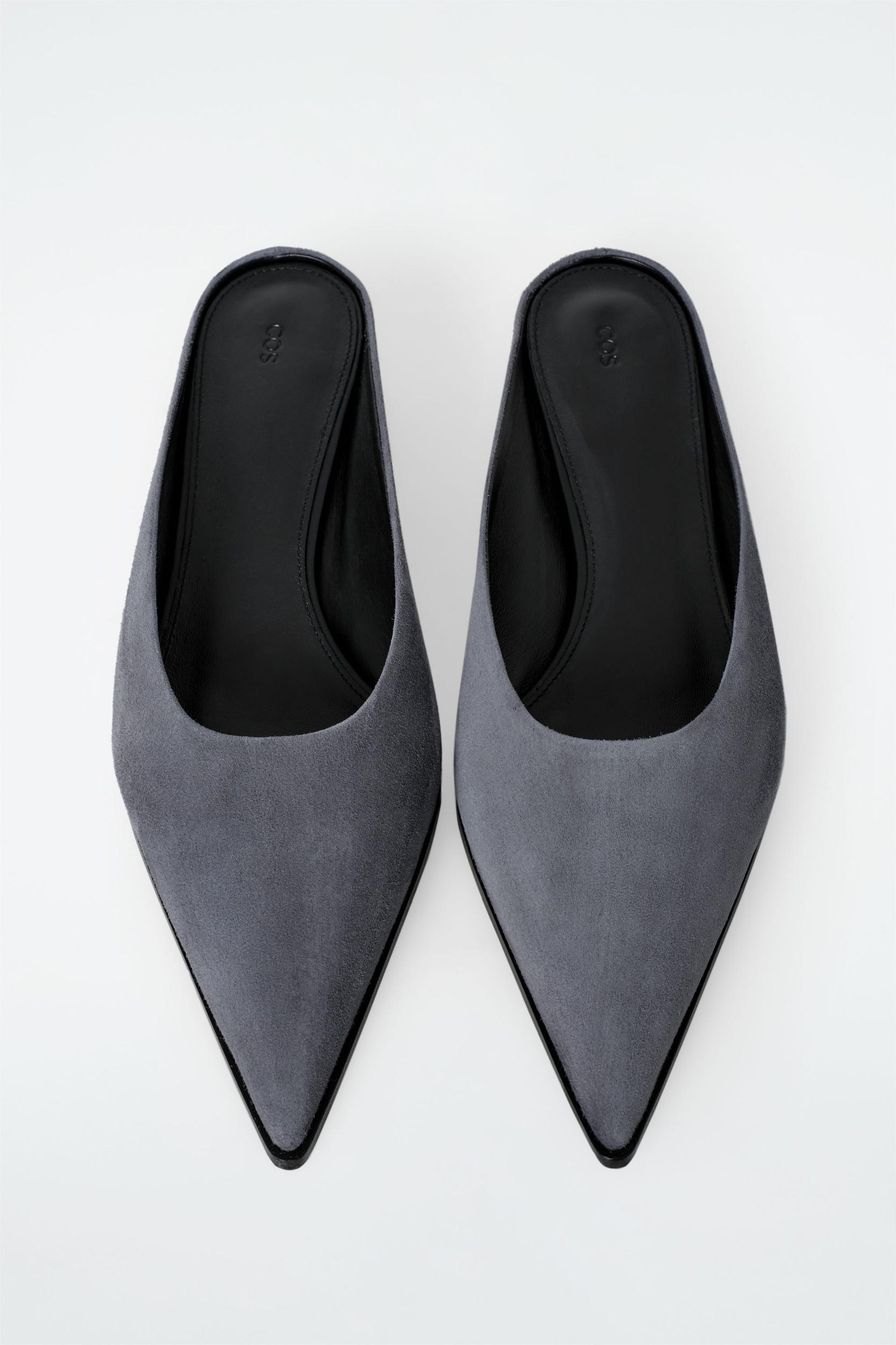 POINTED SUEDE MULES Product Image