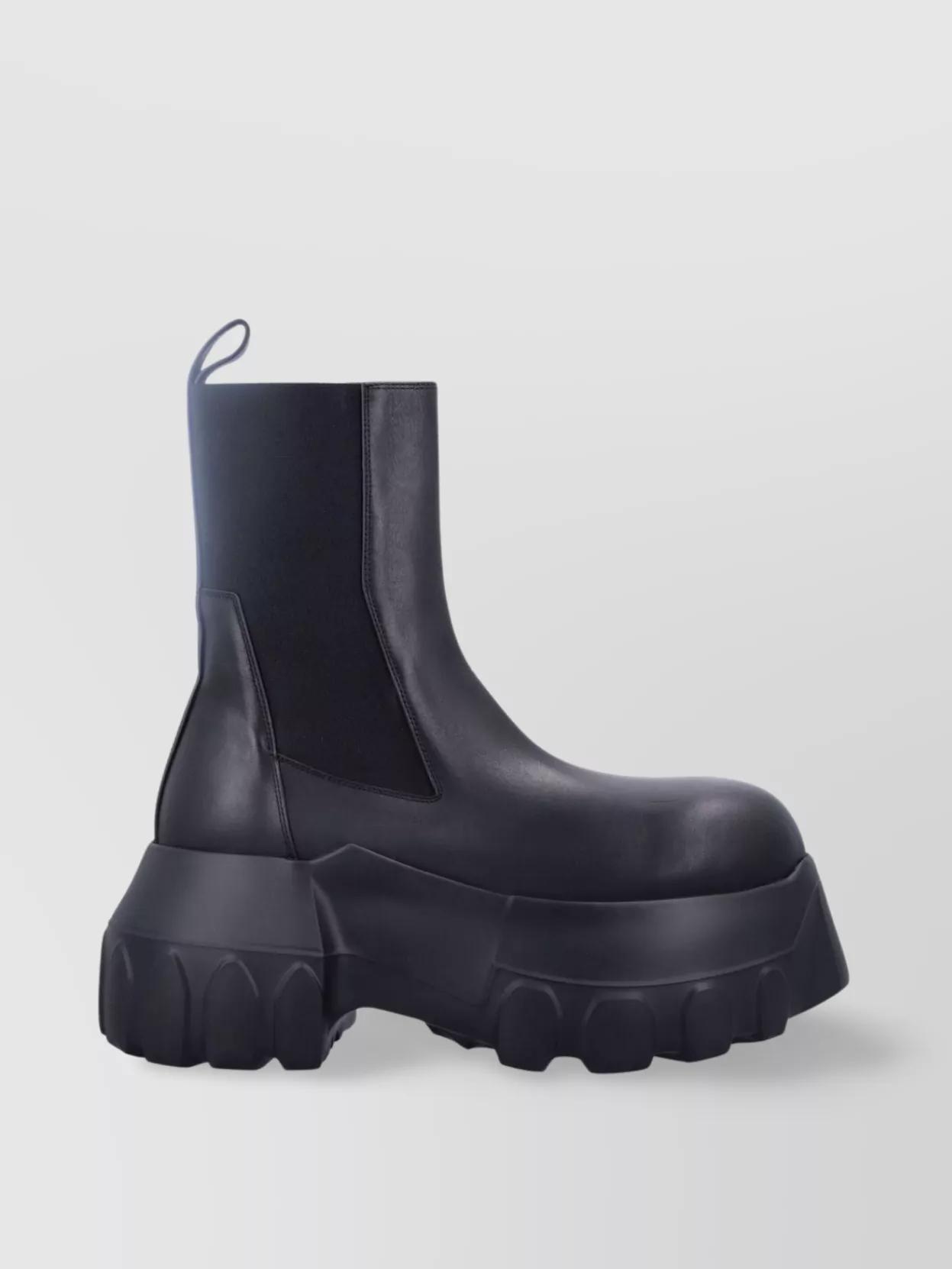 Black Hollywood Beatle Mega Tractor Chelsea Boots Product Image