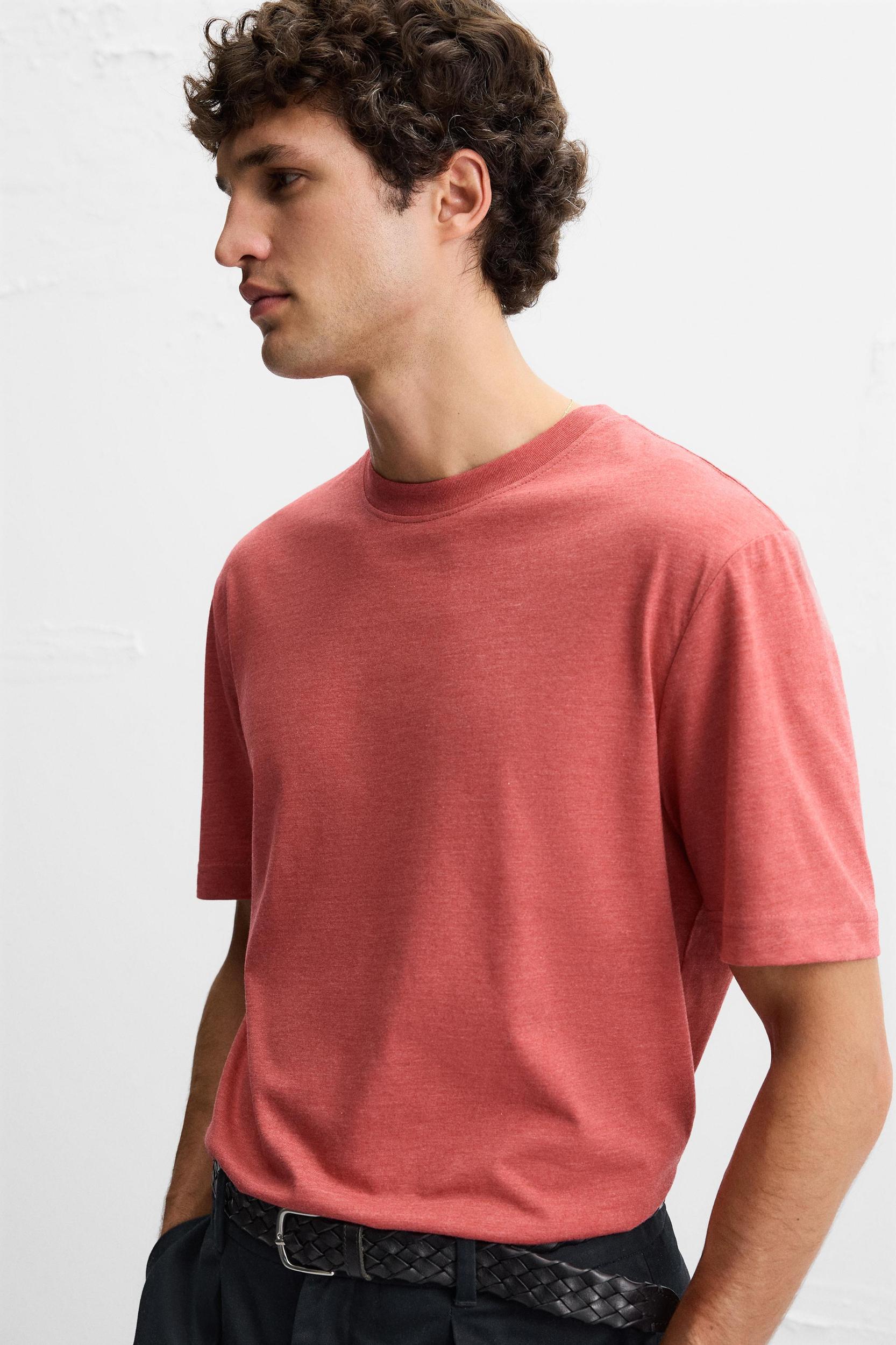 WASHED T-SHIRT WITH SLITS Product Image