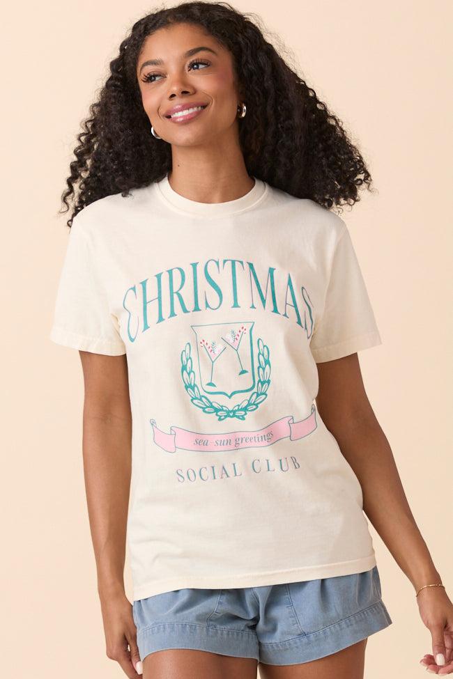 Christmas Social Club Ivory Graphic Tee Product Image