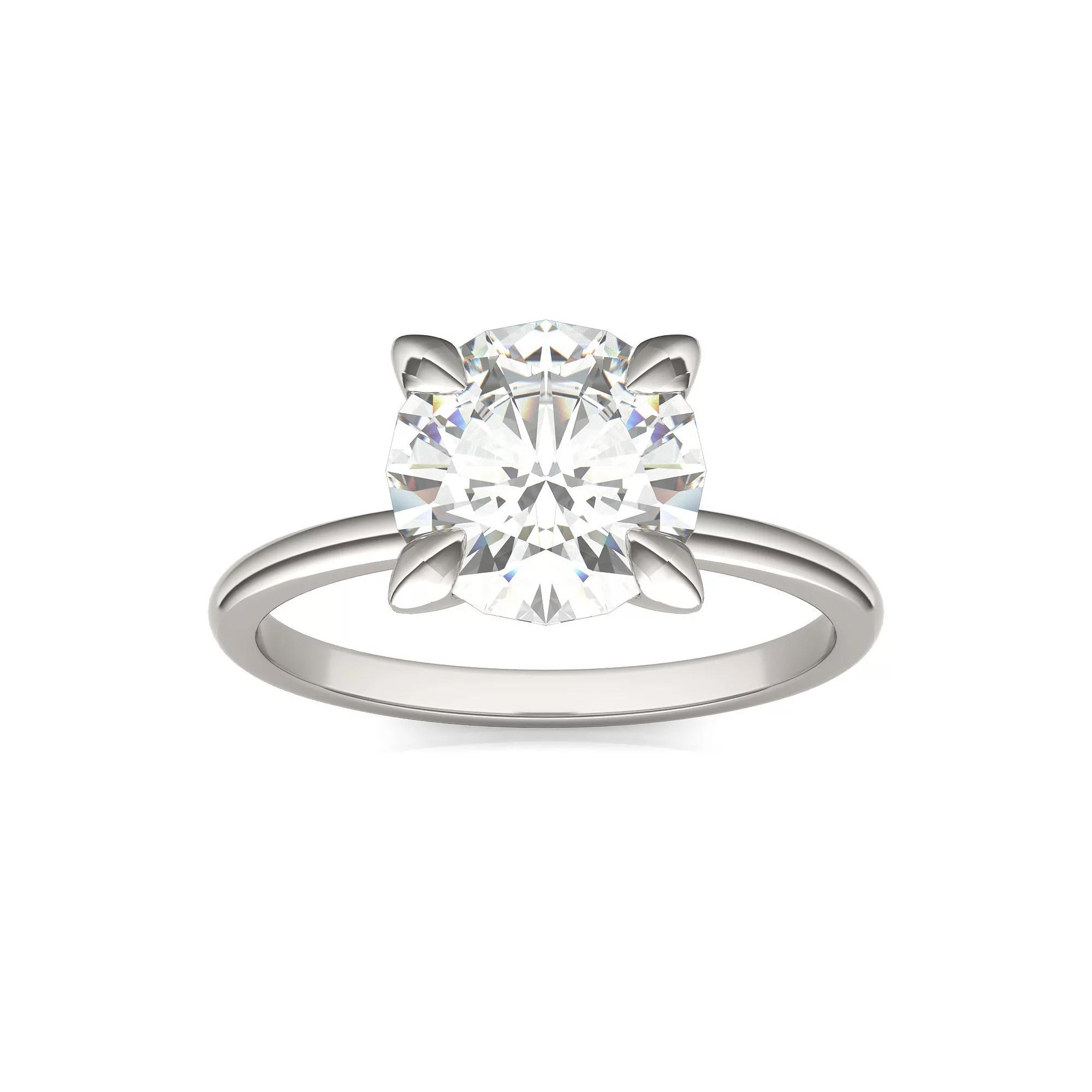 Charles & Colvard 14k White Gold 2 1/5 Carat T.W. Lab-Created Moissanite Round Solitaire Ring, Women's, Size: 7 Product Image