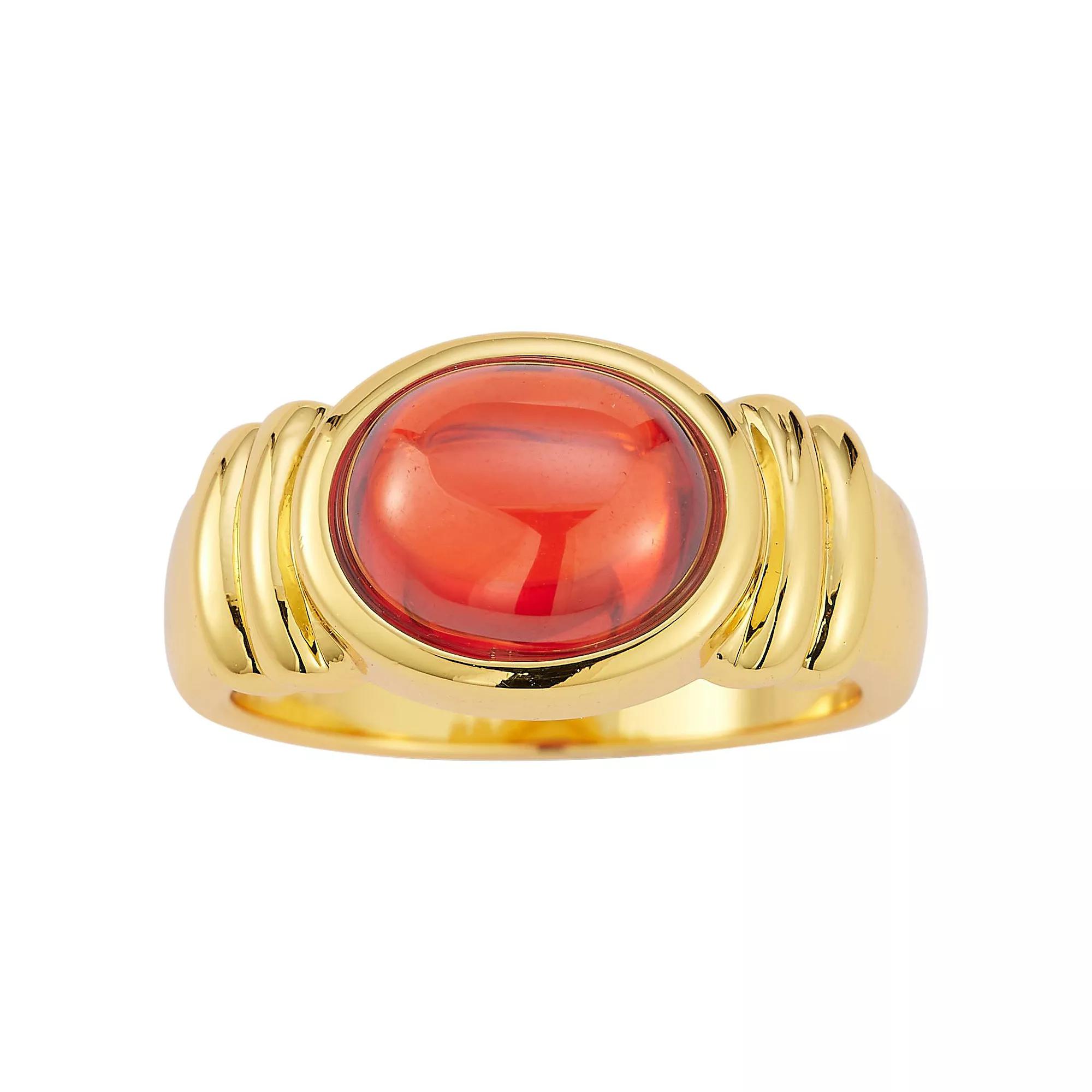 WINX Oval Bold Cubic Zirconia Ring, Womens Gold Tone Product Image