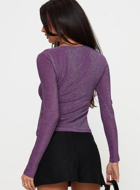 Stars Aligned Long Sleeve Top Purple Product Image