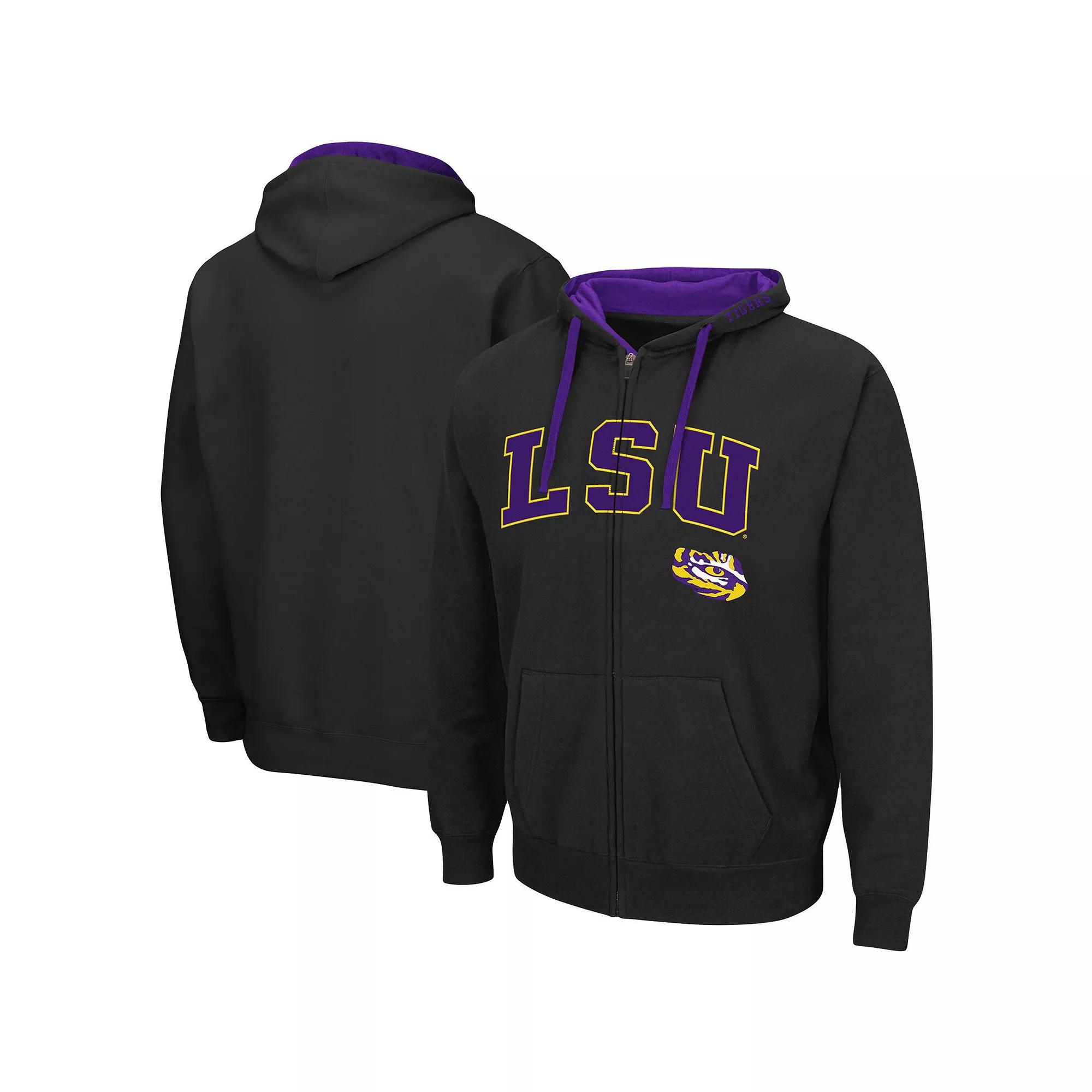 Men's Colosseum Black LSU Tigers Big & Tall Full-Zip Hoodie,  Product Image