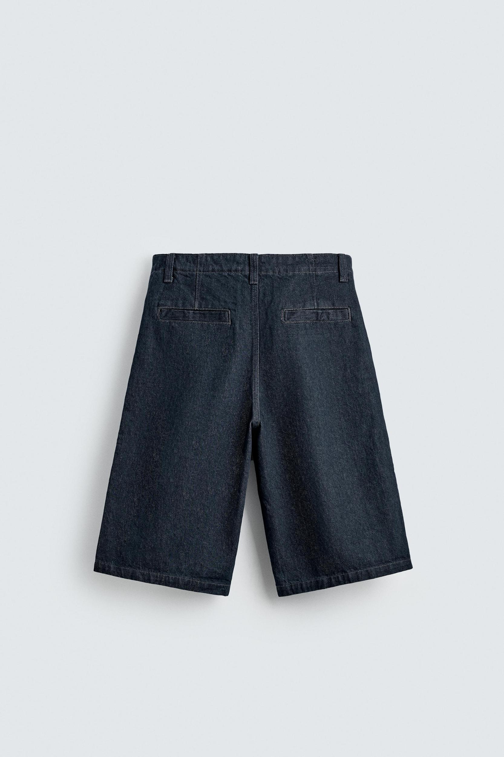RELAXED FIT DENIM JORTS Product Image