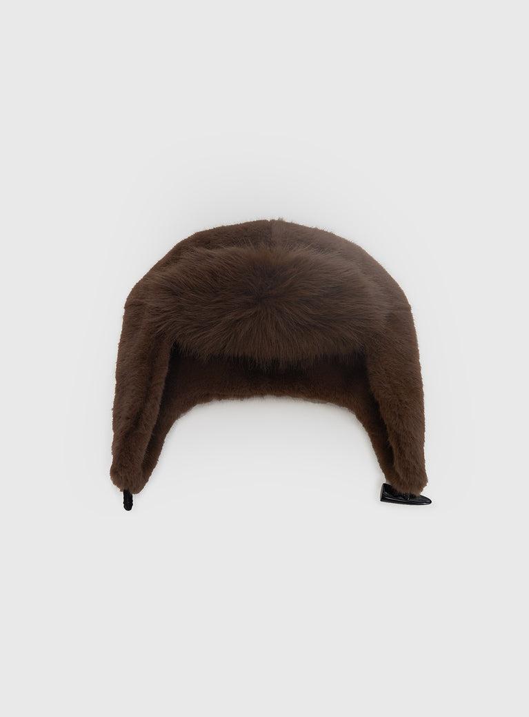 Woolfe Fluffy Hat Brown Product Image