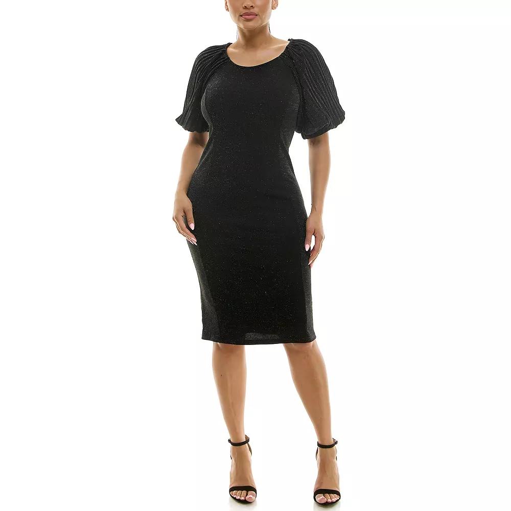 Women's Nina Leonard Puff Sleeve Sheath Dress,  Product Image