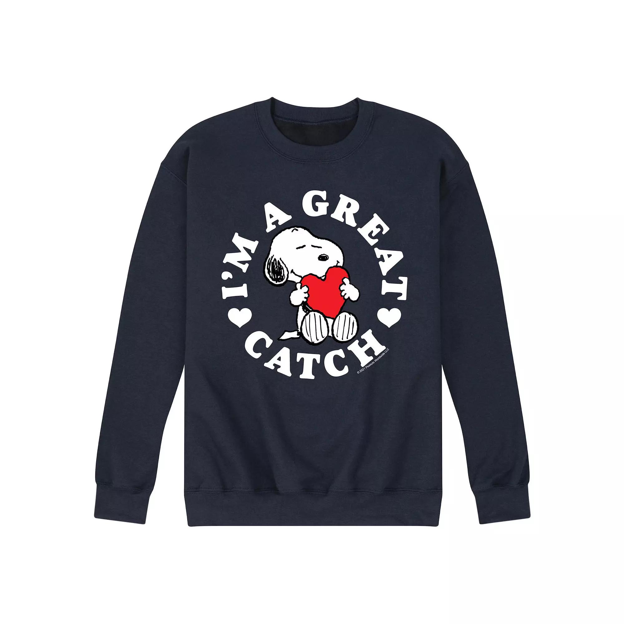 Men's Peanuts Great Catch Fleece Sweatshirt,  Product Image