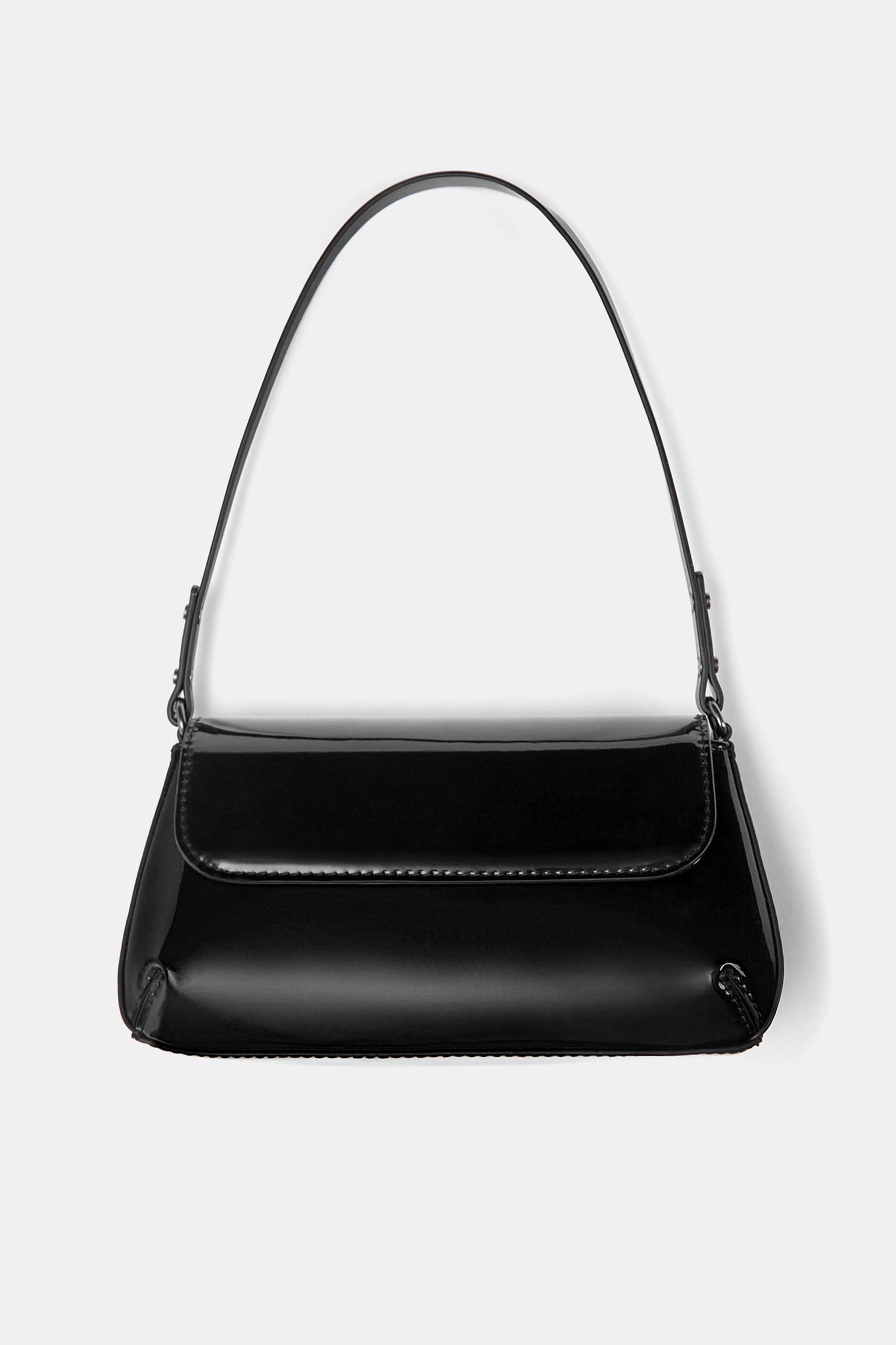 Faux patent finish shoulder bag Product Image