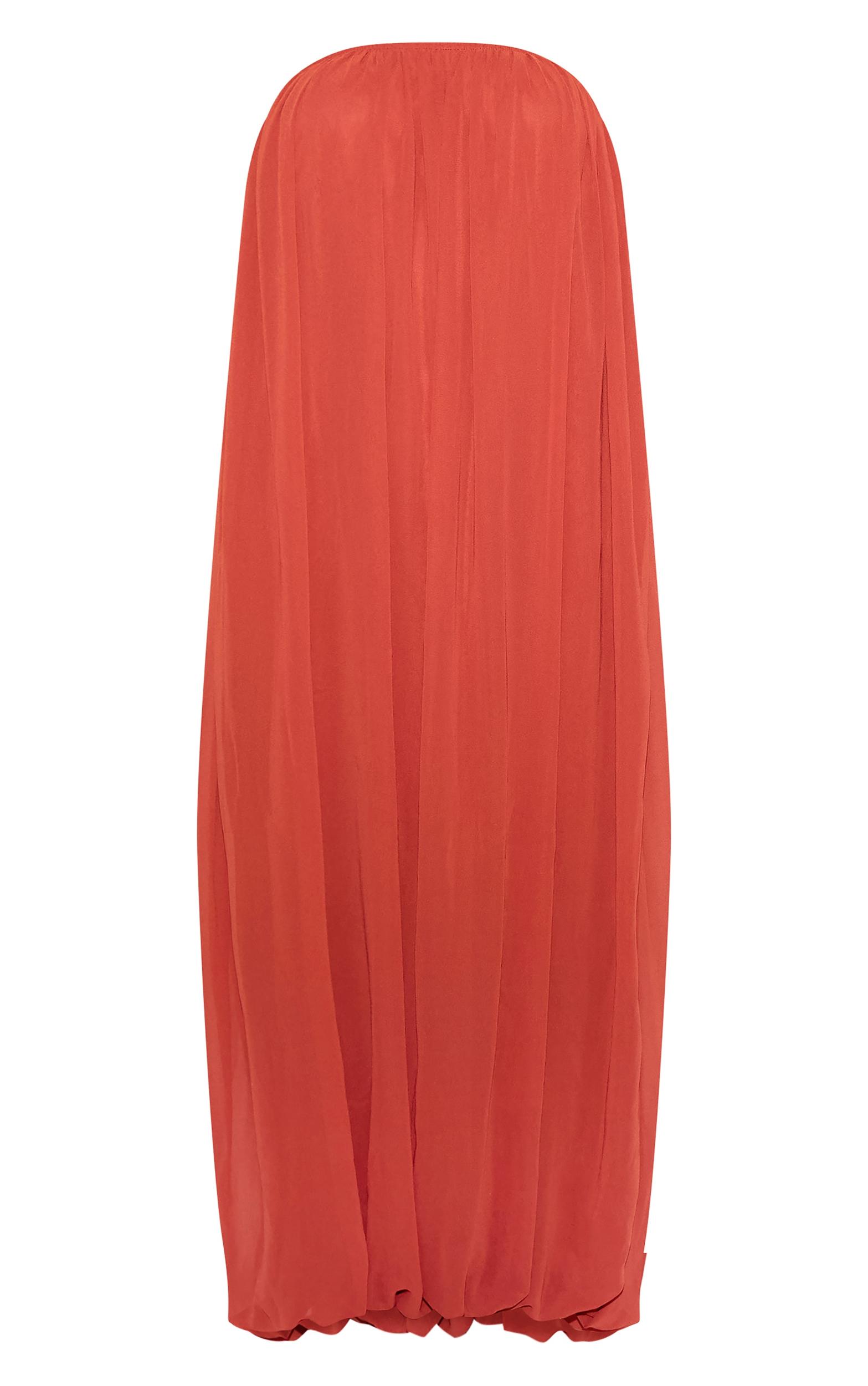  Petite Rust Bandeau Chiffon Puffball Maxi Dress Product Image