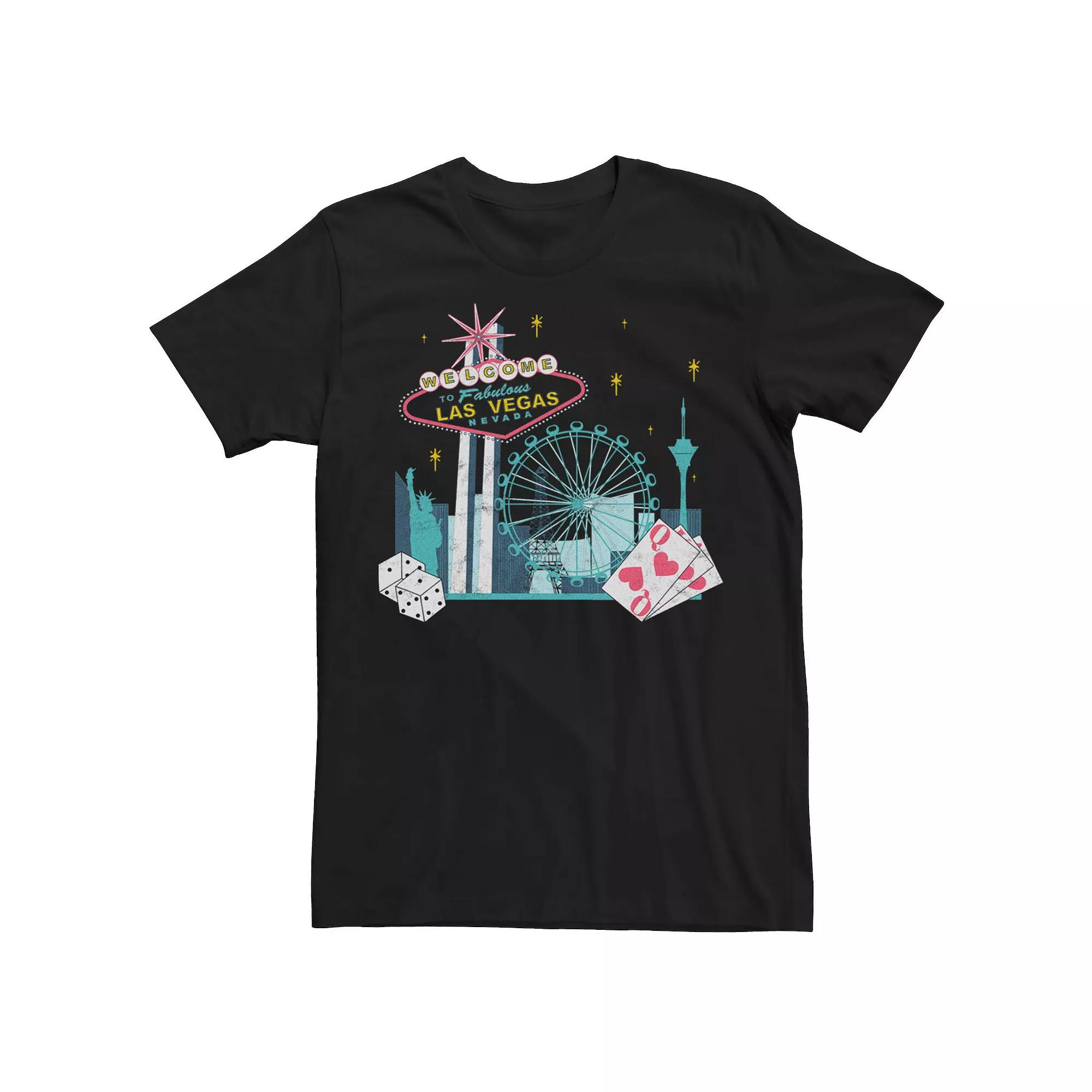 Men's Welcome Vegas Post Card Tee, Size: XXL, Black Product Image