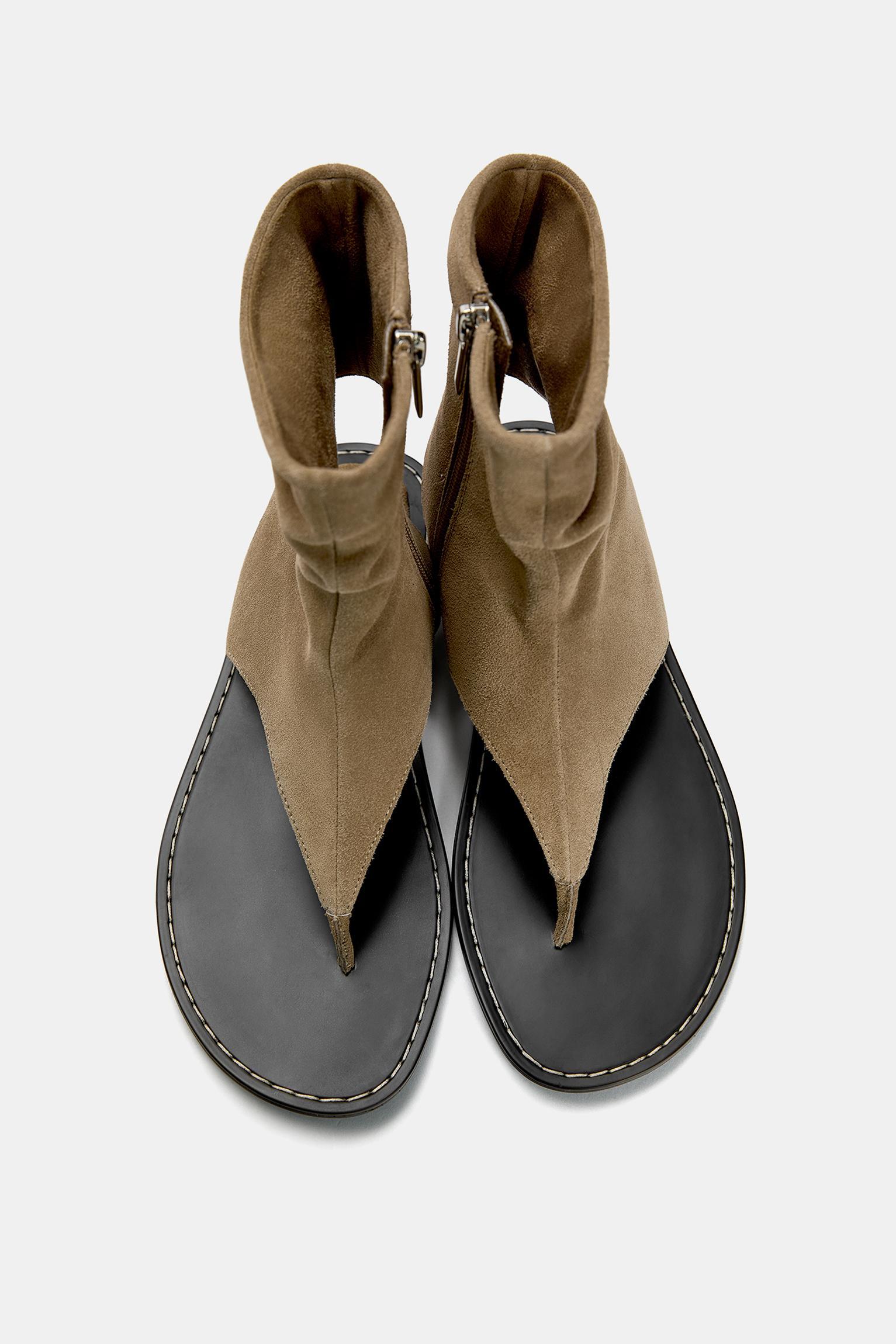 Leather high-top sandals Product Image