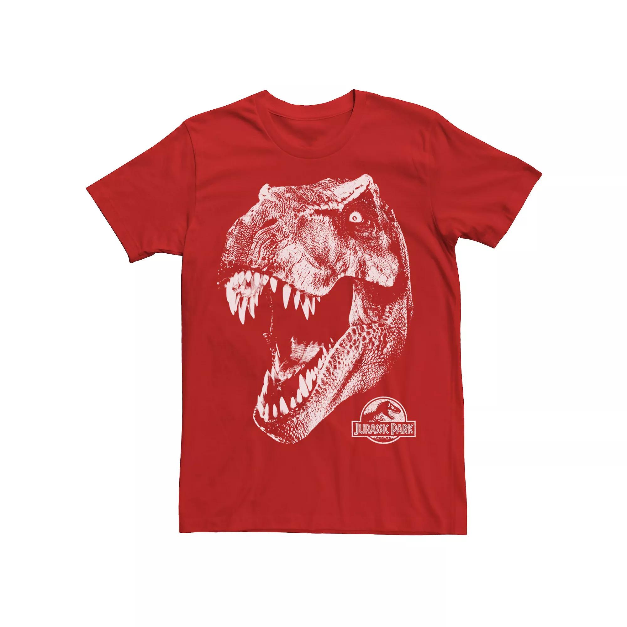 Men's Jurassic Park T-Rex White Head Roaring Tee,  Product Image